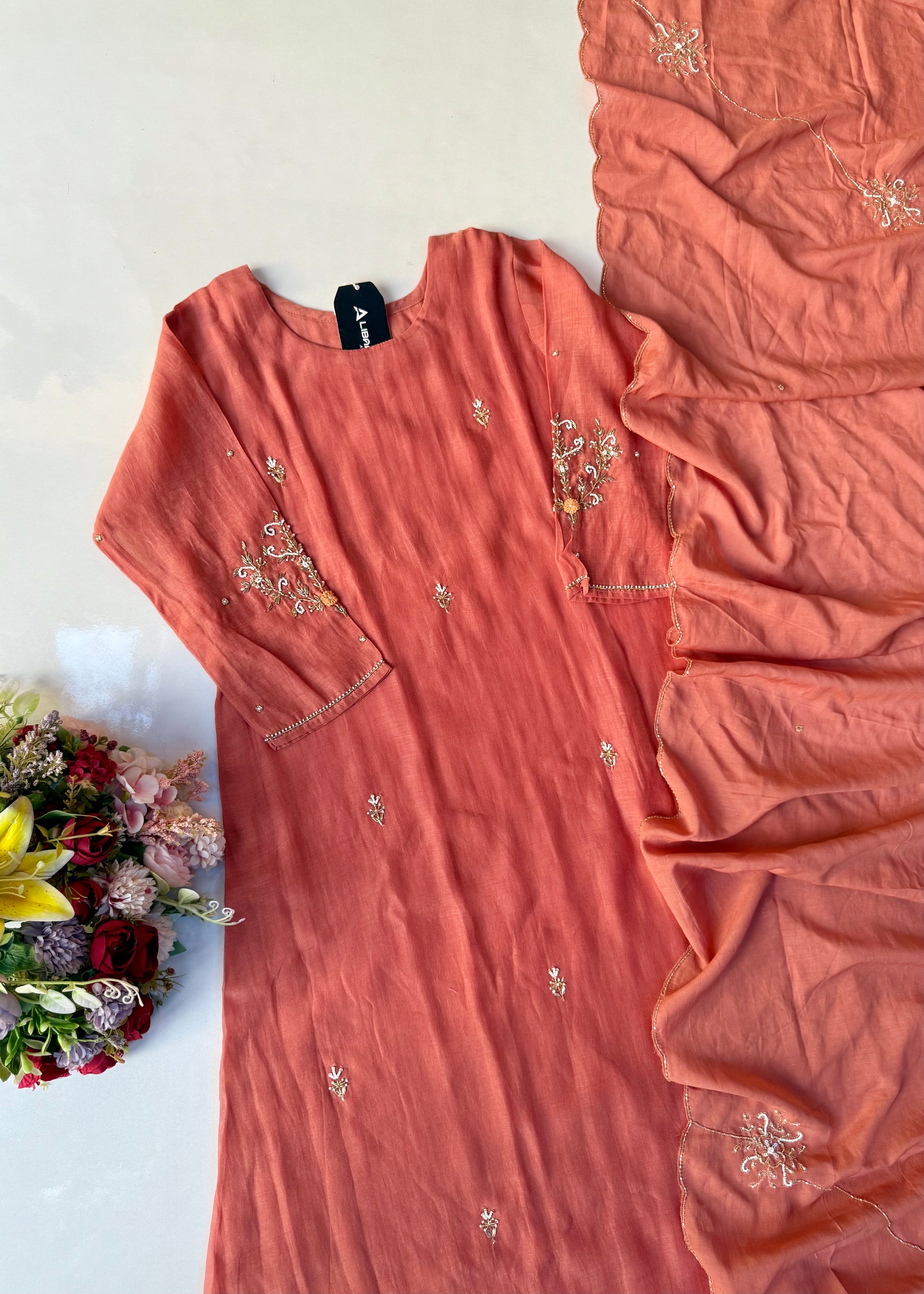 “Iqrah” premium Mul-Chanderi Party wear A Line suit set