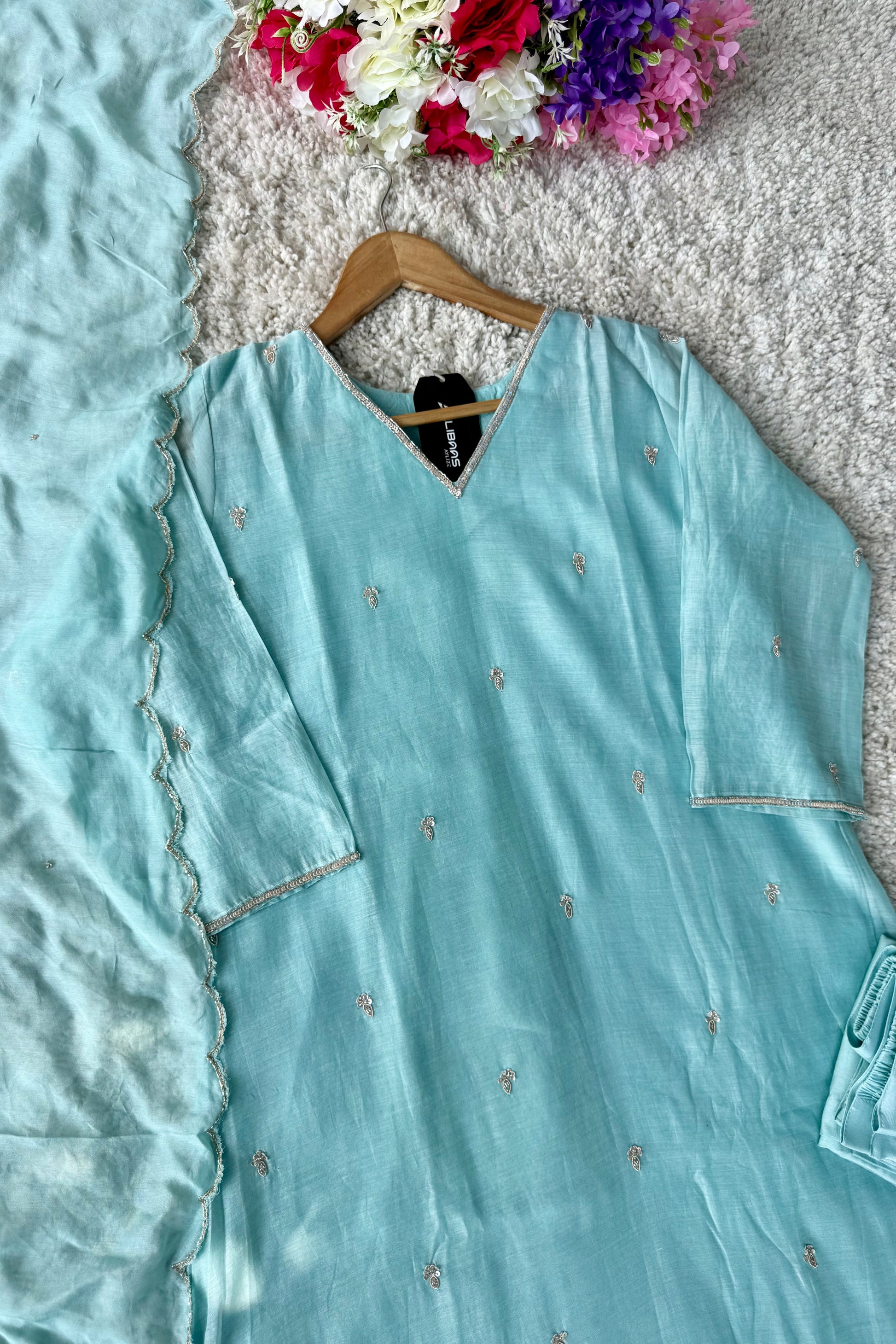 ✨”Grace- Premium Party Wear Mul Chanderi Kurta Set 🛍️