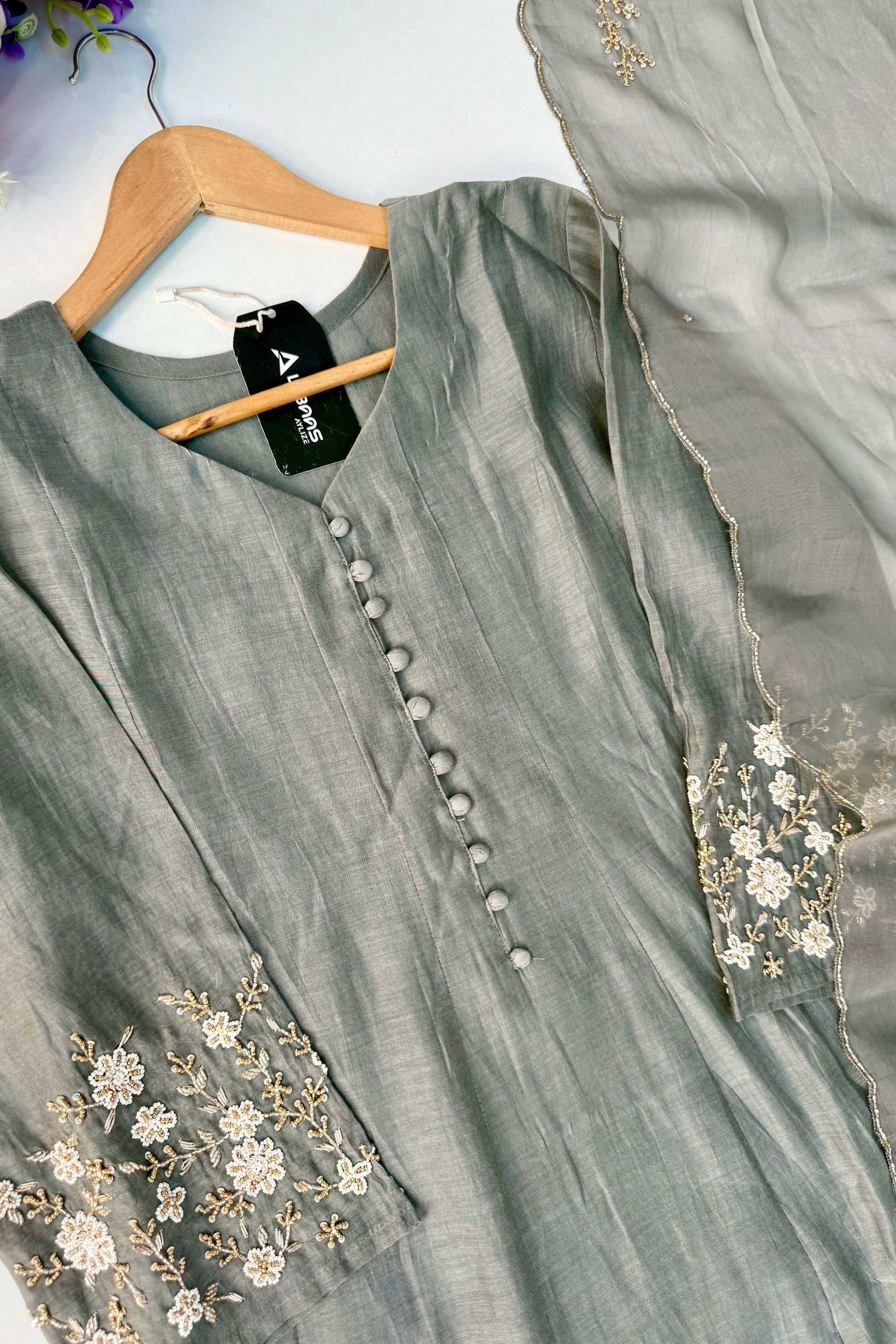 ✨Ay10- Pre Book Beautiful Mul Chanderi A Line Kurta set