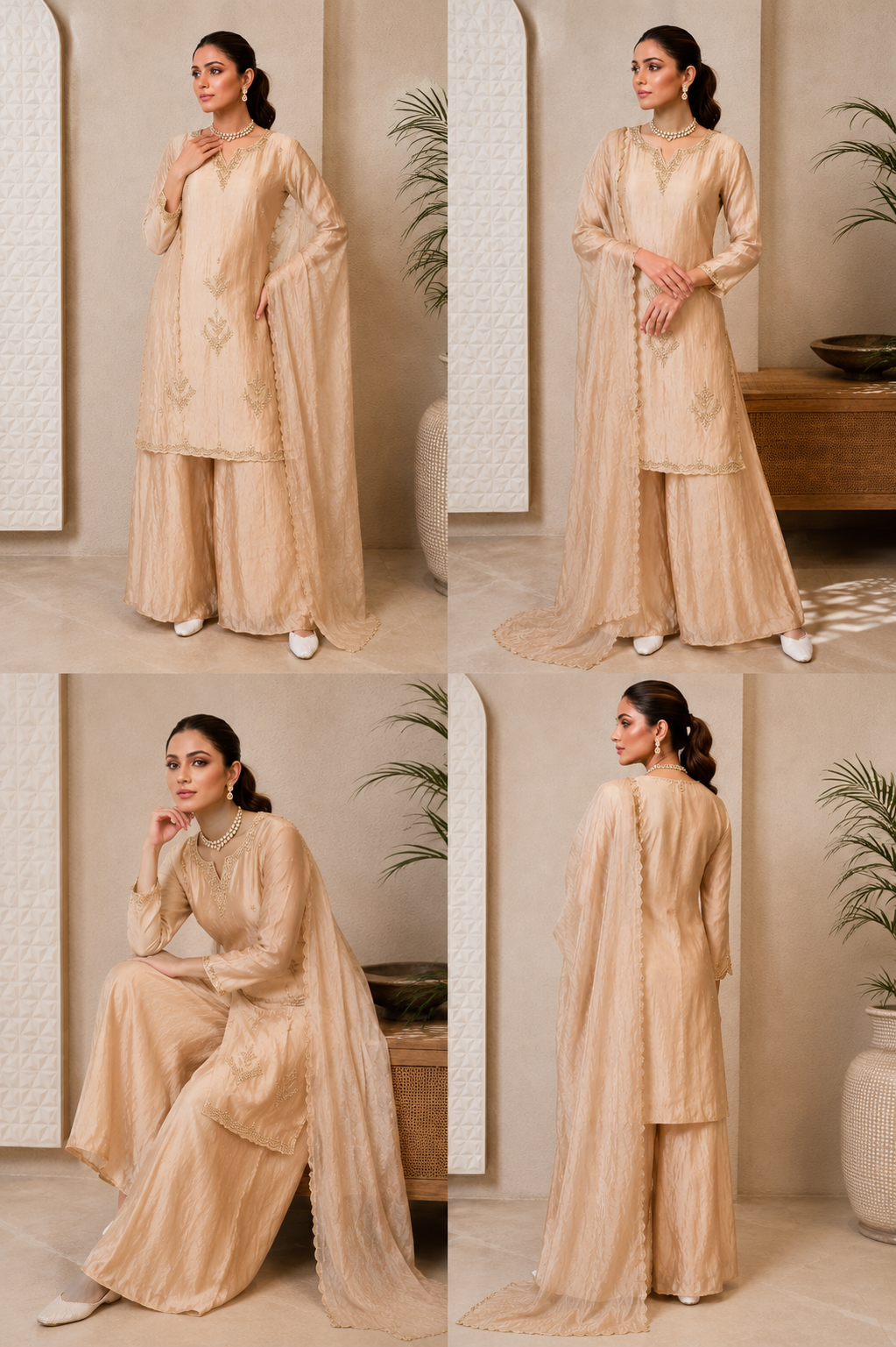 ✨Ruhani – Luxury Ivory Glass Tissue Divider Suit Set