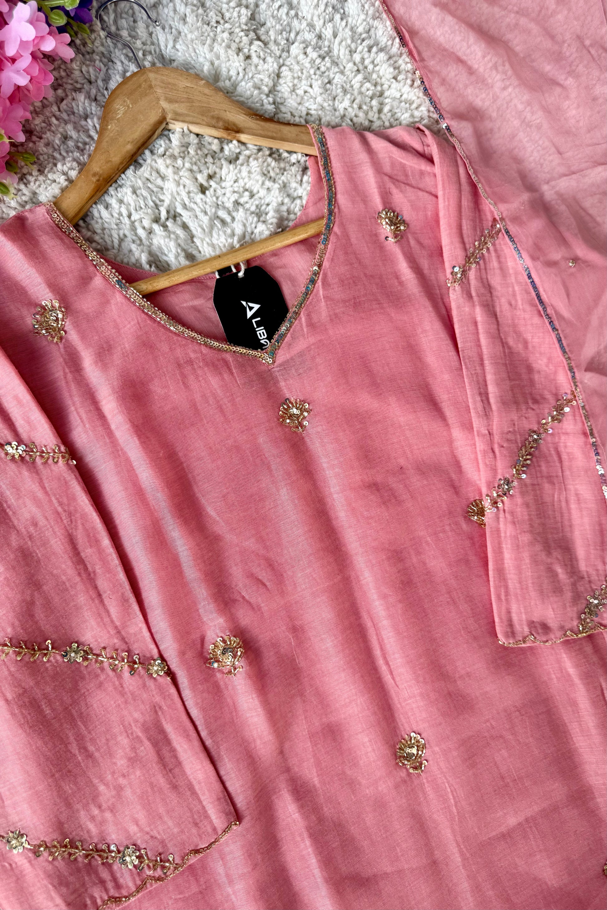 ✨”Unique- Party Wear Mul Chanderi A Line Kurta set 🛍️