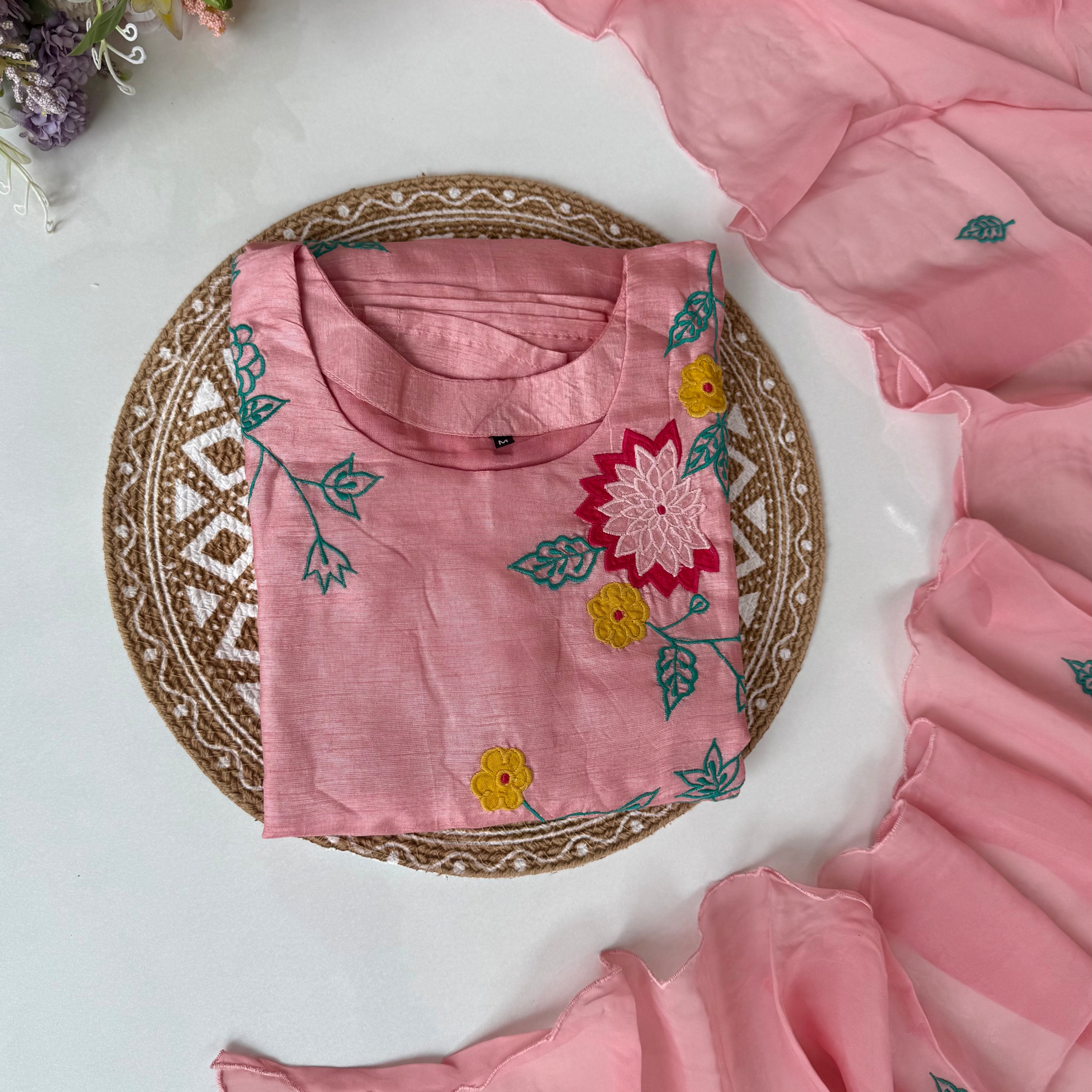 “Glory” Dola silk heavy Applique work kurta set