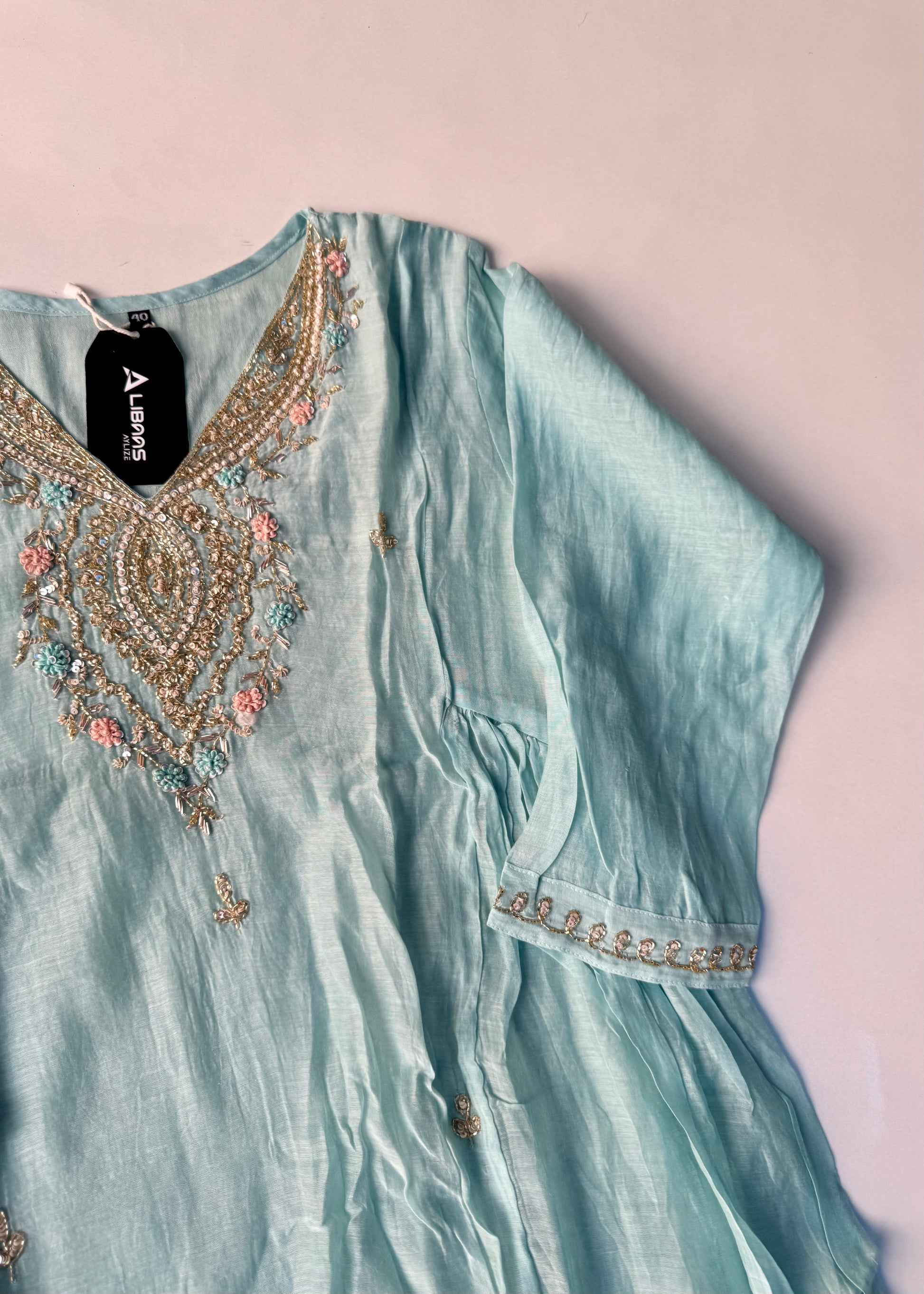 “Ziva” Pure Mul-Chanderi Party wear A Line suit set