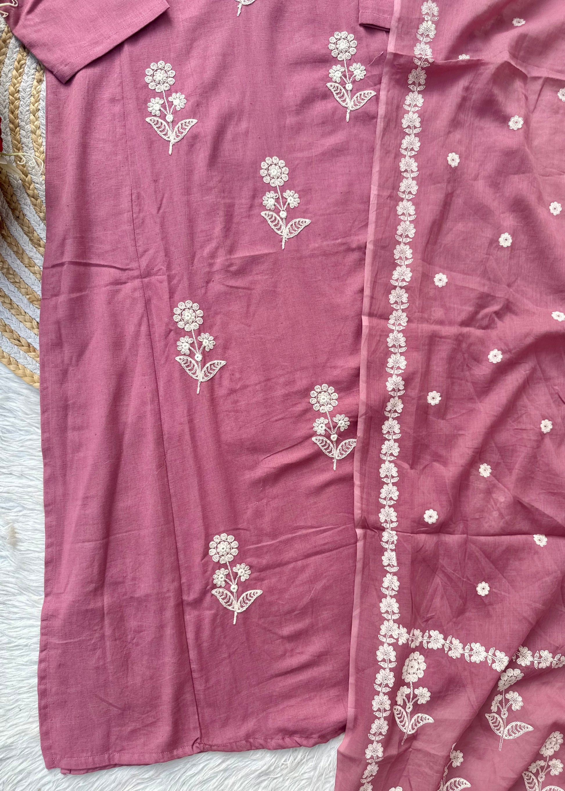 “ALICE" Premium Flex cotton embroidered work kurta set