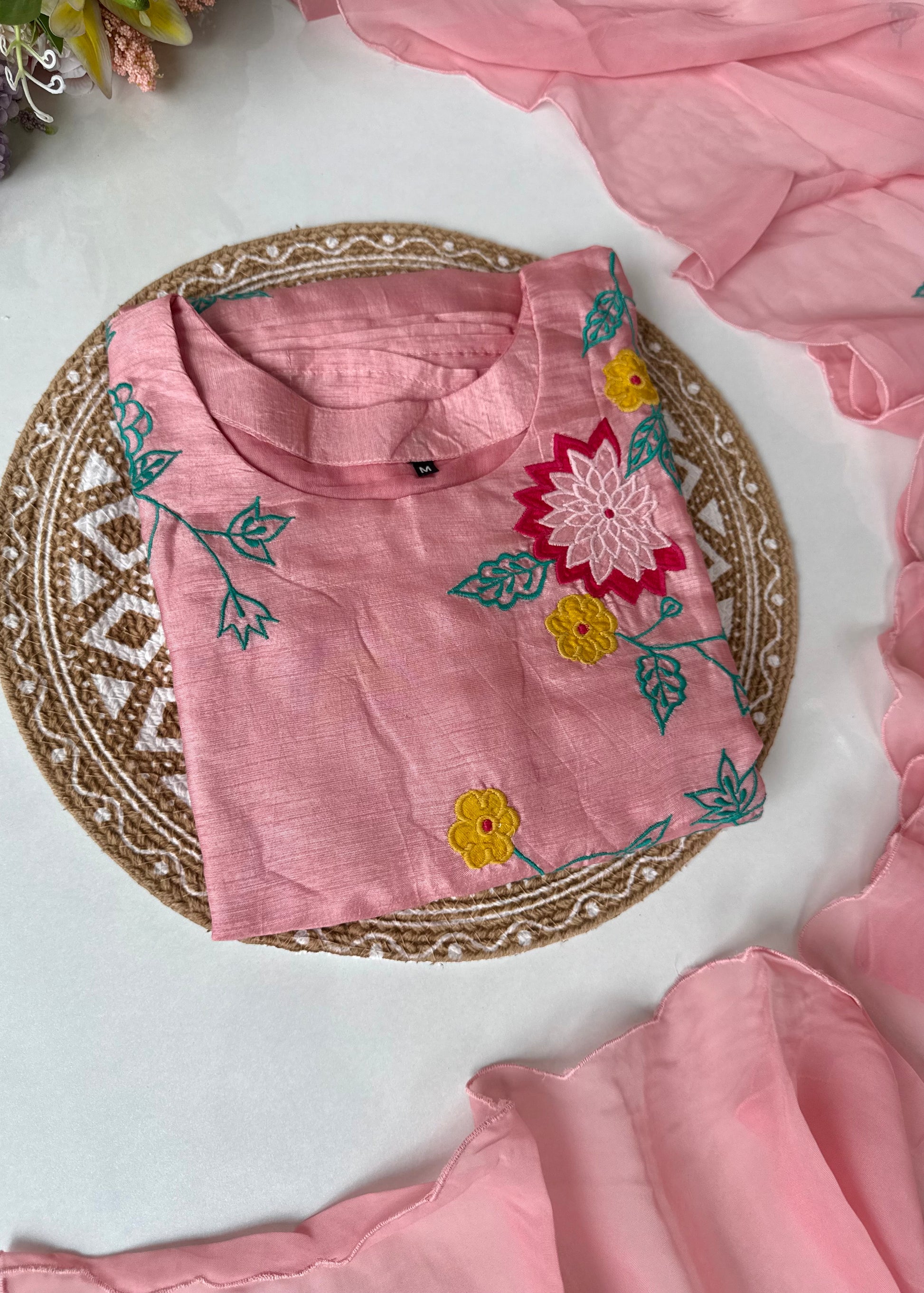 “Glory” Dola silk heavy Applique work kurta set