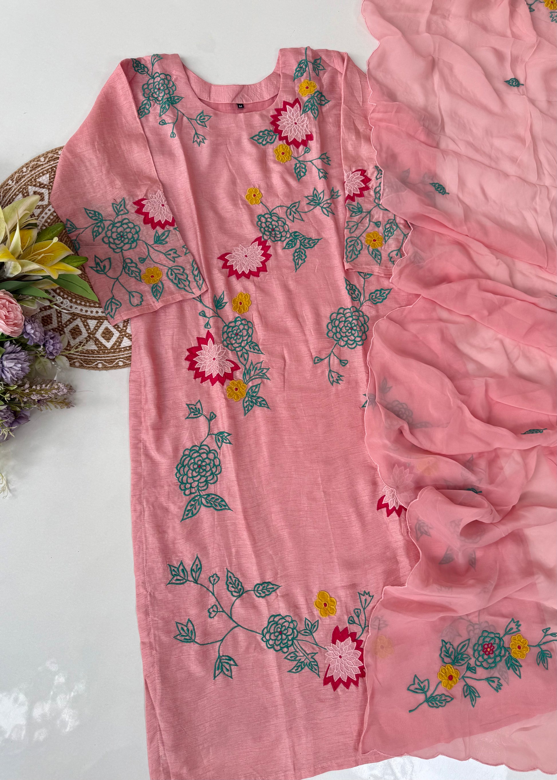 “Glory” Dola silk heavy Applique work kurta set