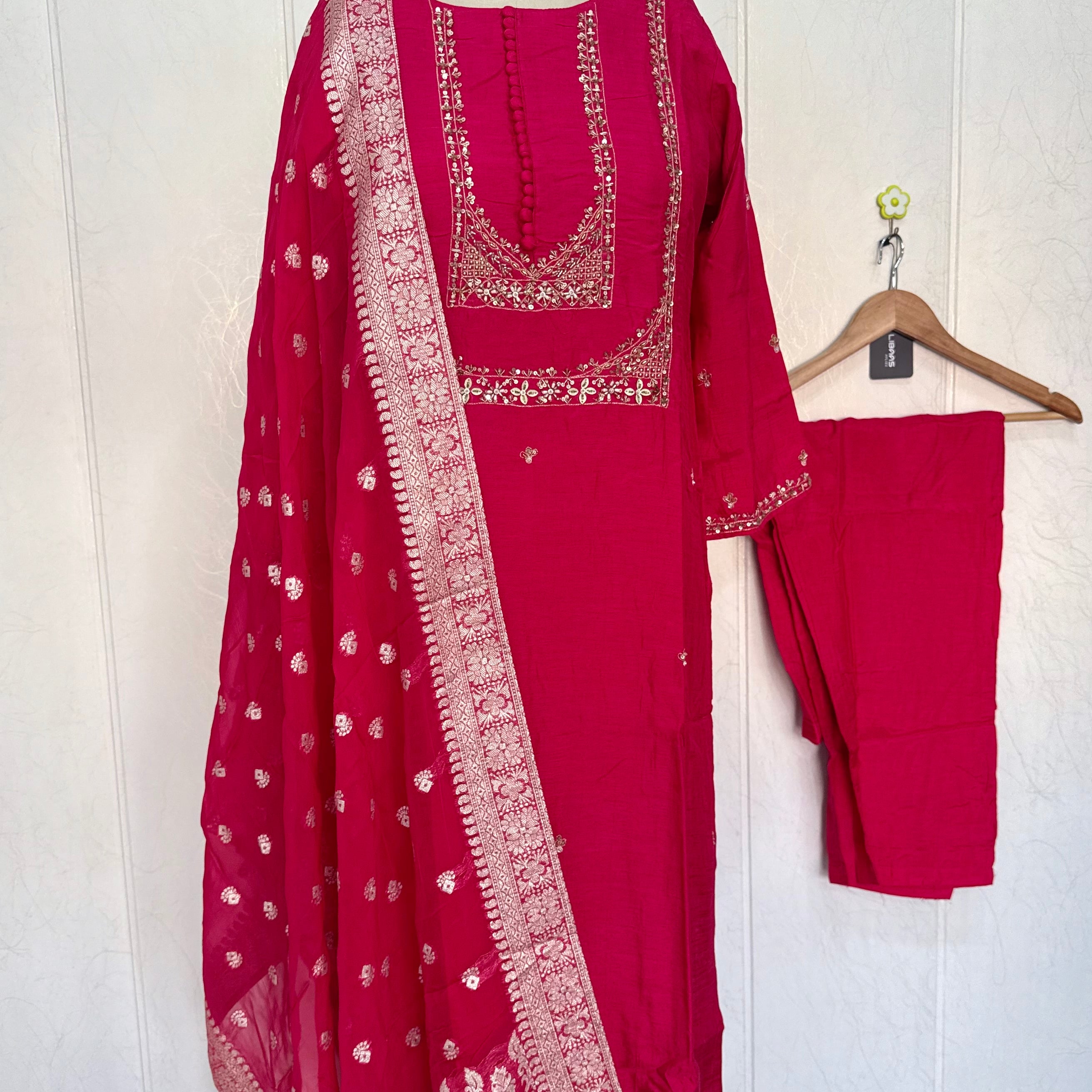 “Hiya” Premium range Dola Silk handwork Kurta Set