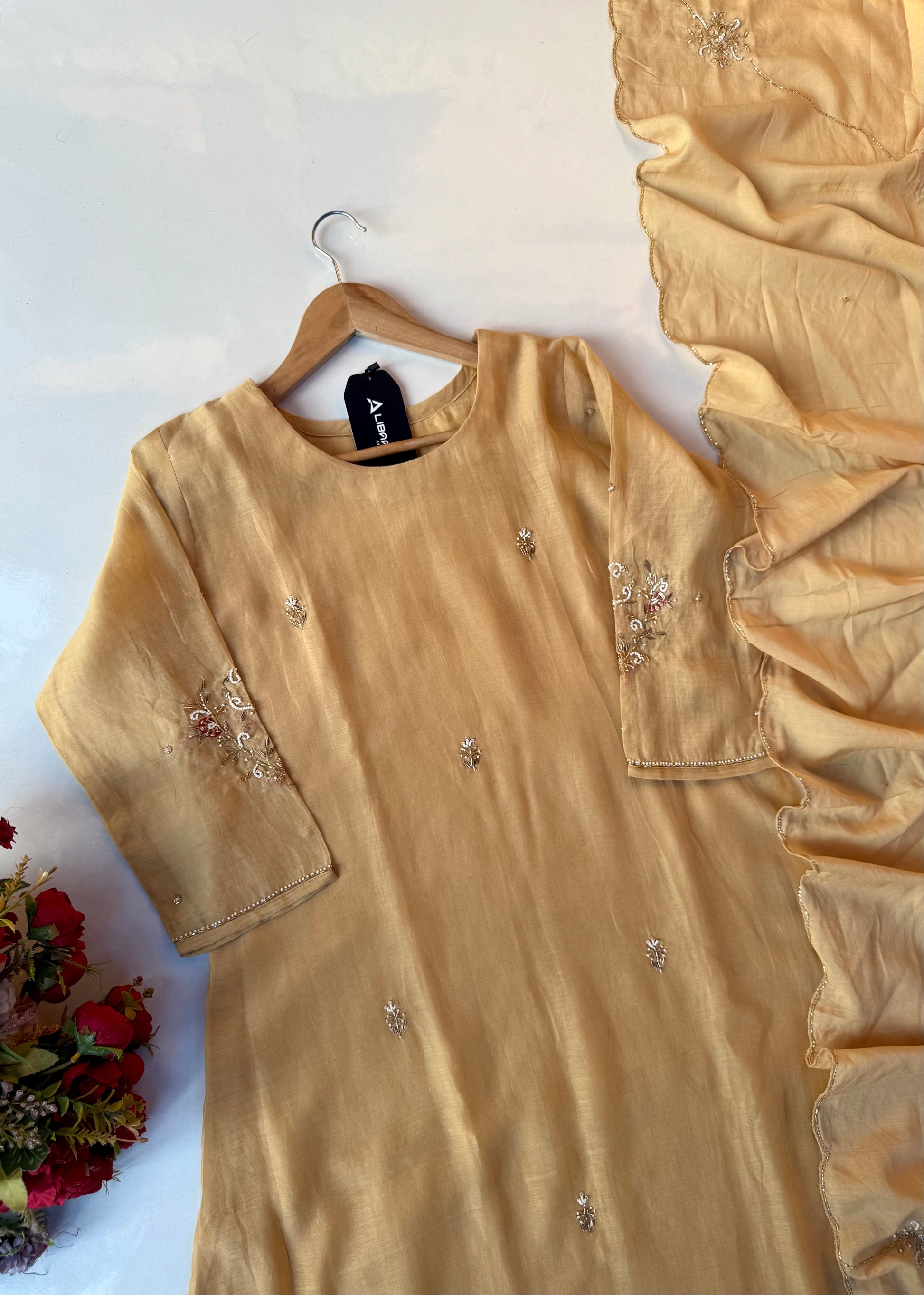 “Iqrah” premium Mul-Chanderi Party wear A Line suit set