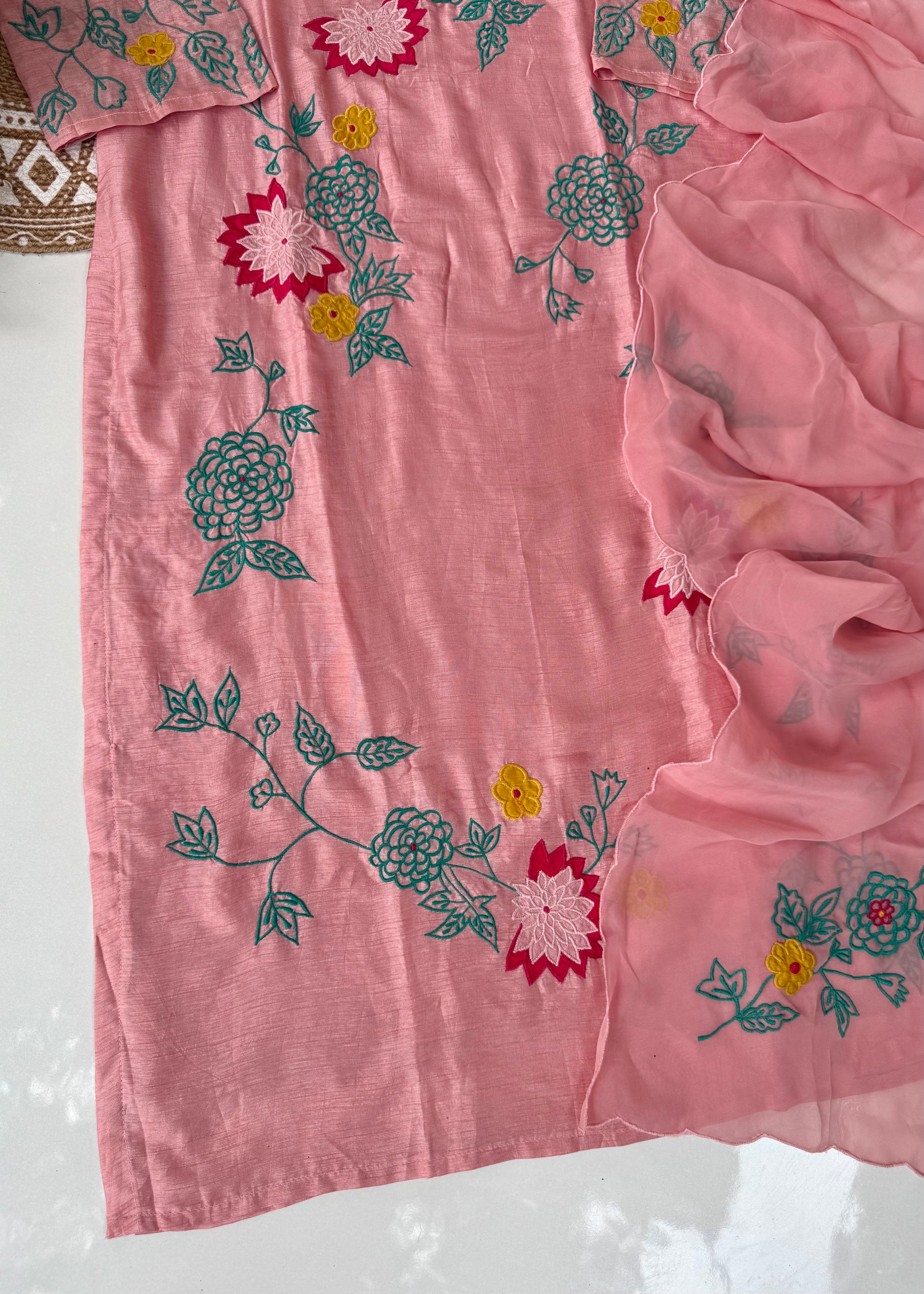 “Glory” Dola silk heavy Applique work kurta set