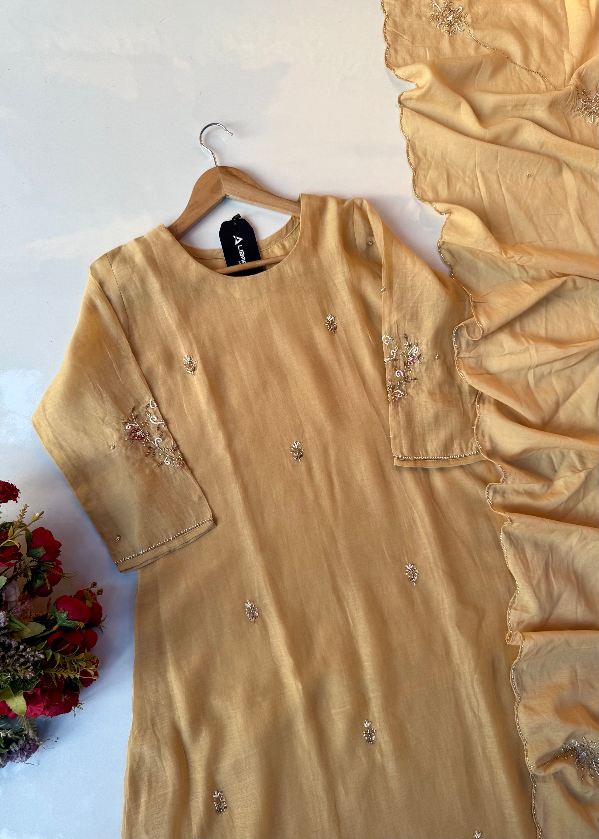 “Iqrah” premium Mul-Chanderi Party wear A Line suit set