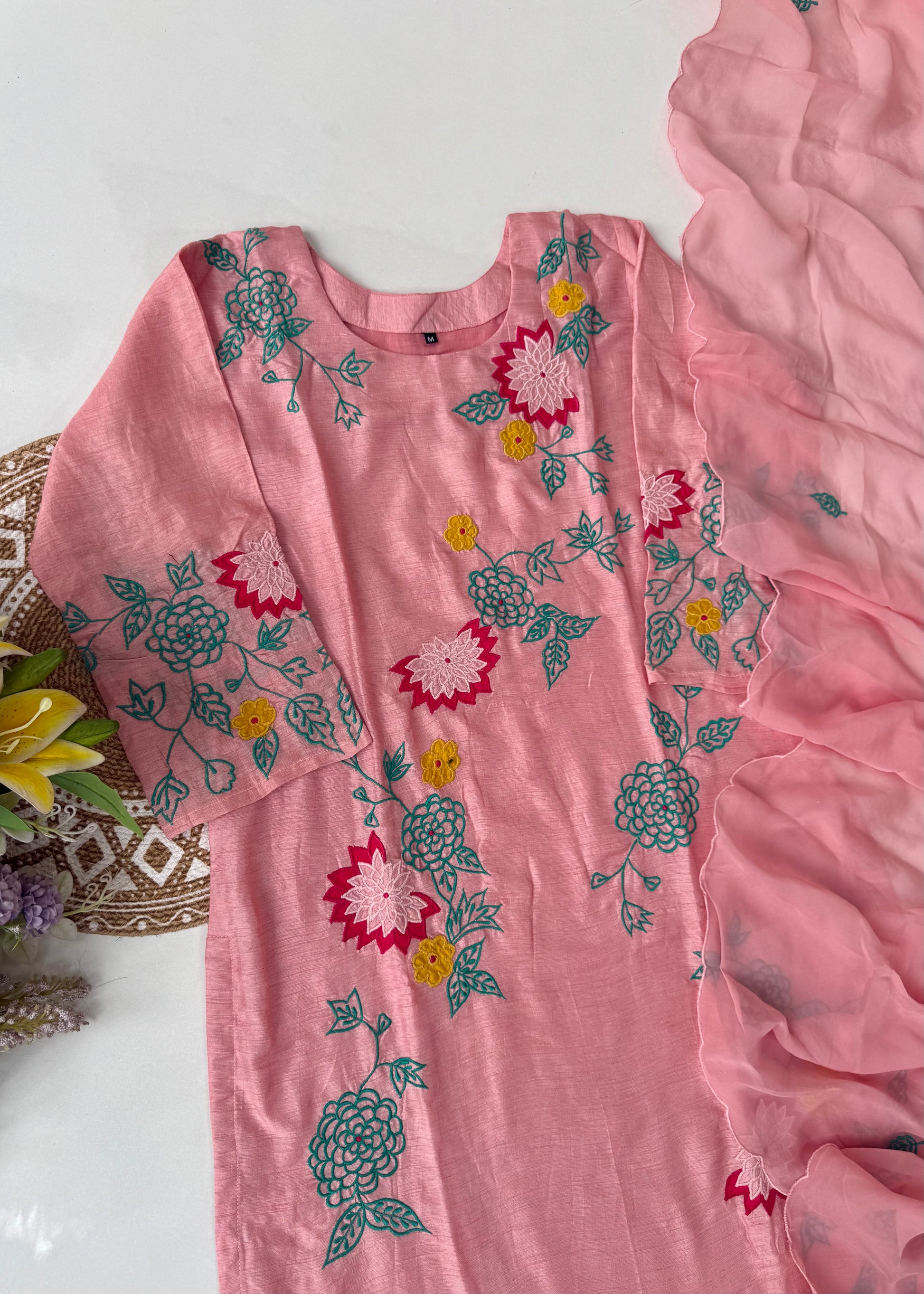 “Glory” Dola silk heavy Applique work kurta set