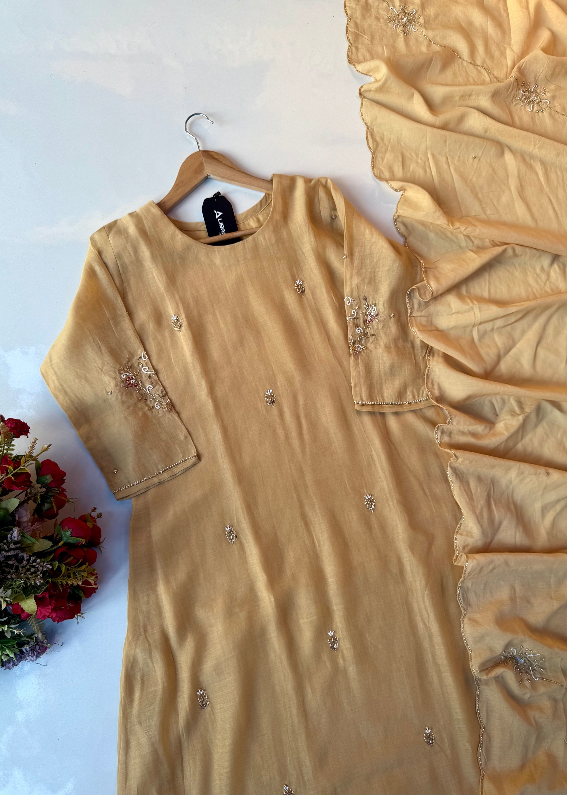 “Iqrah” premium Mul-Chanderi Party wear A Line suit set