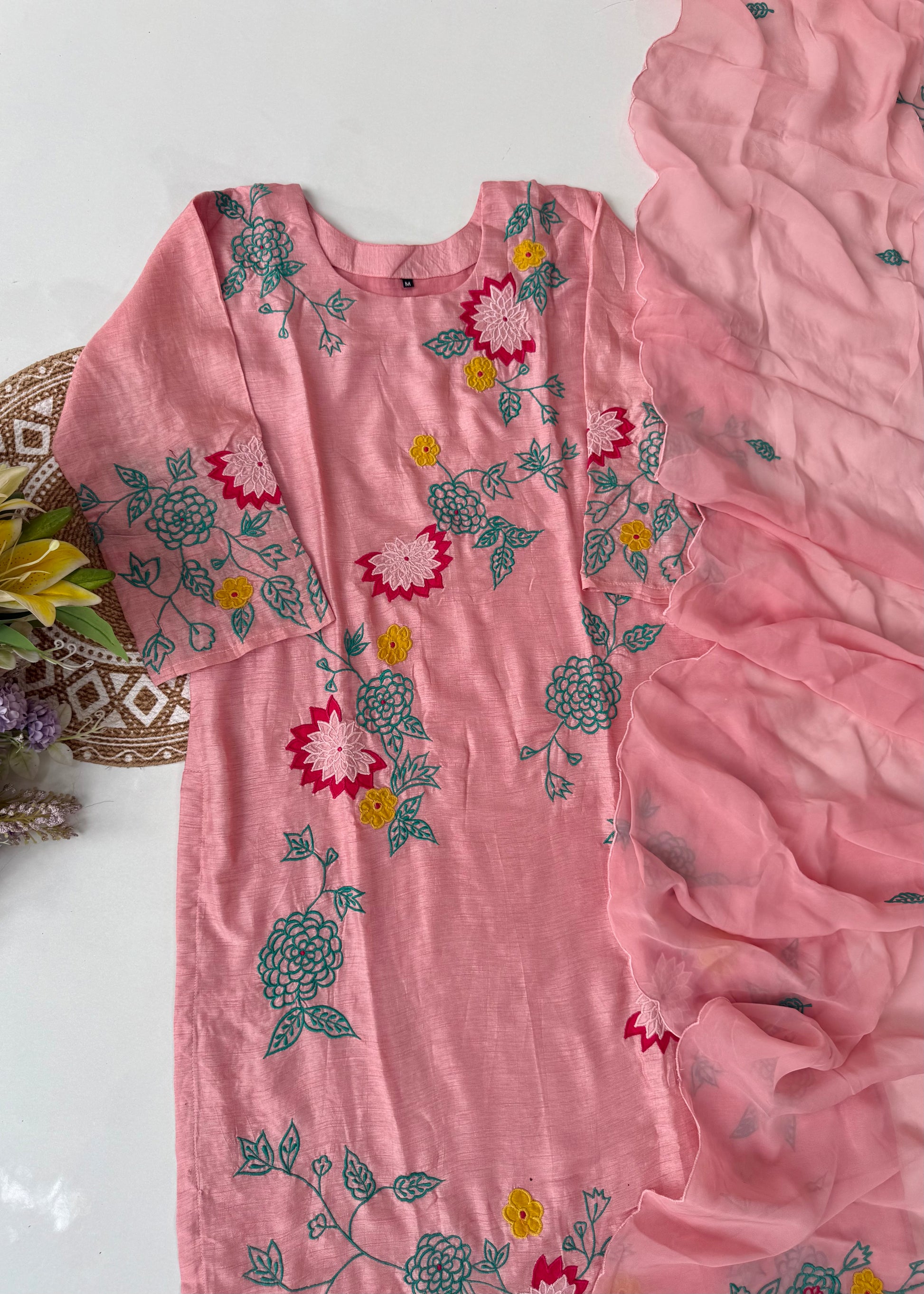 “Glory” Dola silk heavy Applique work kurta set