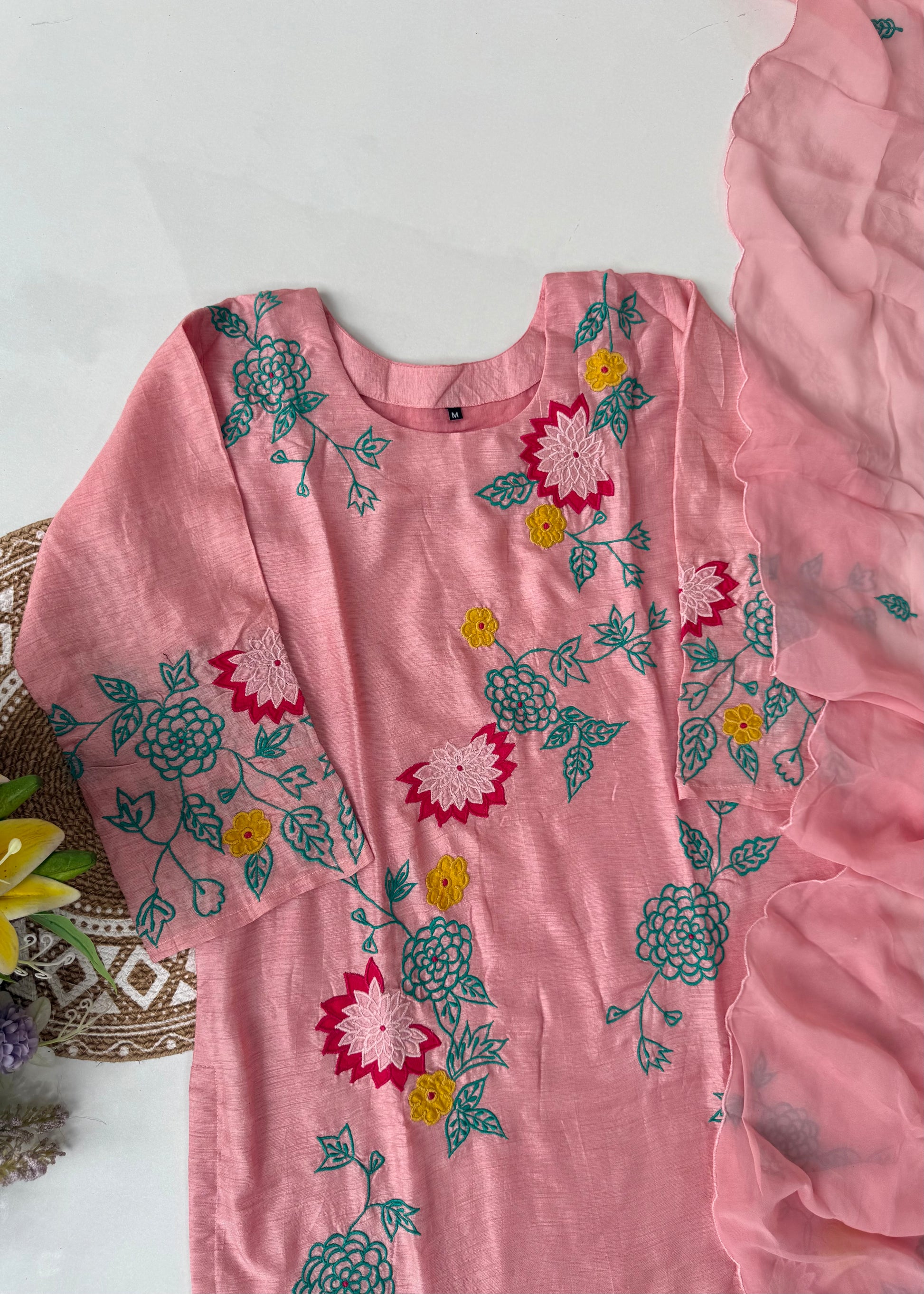 “Glory” Dola silk heavy Applique work kurta set