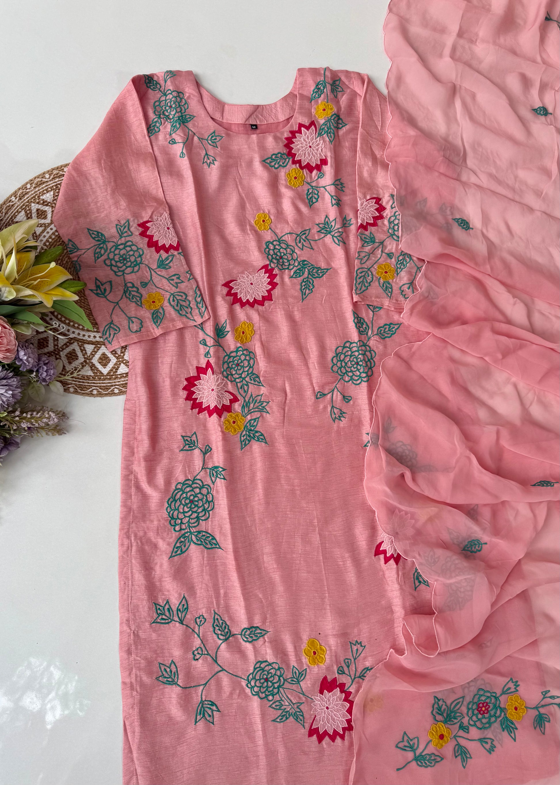 “Glory” Dola silk heavy Applique work kurta set