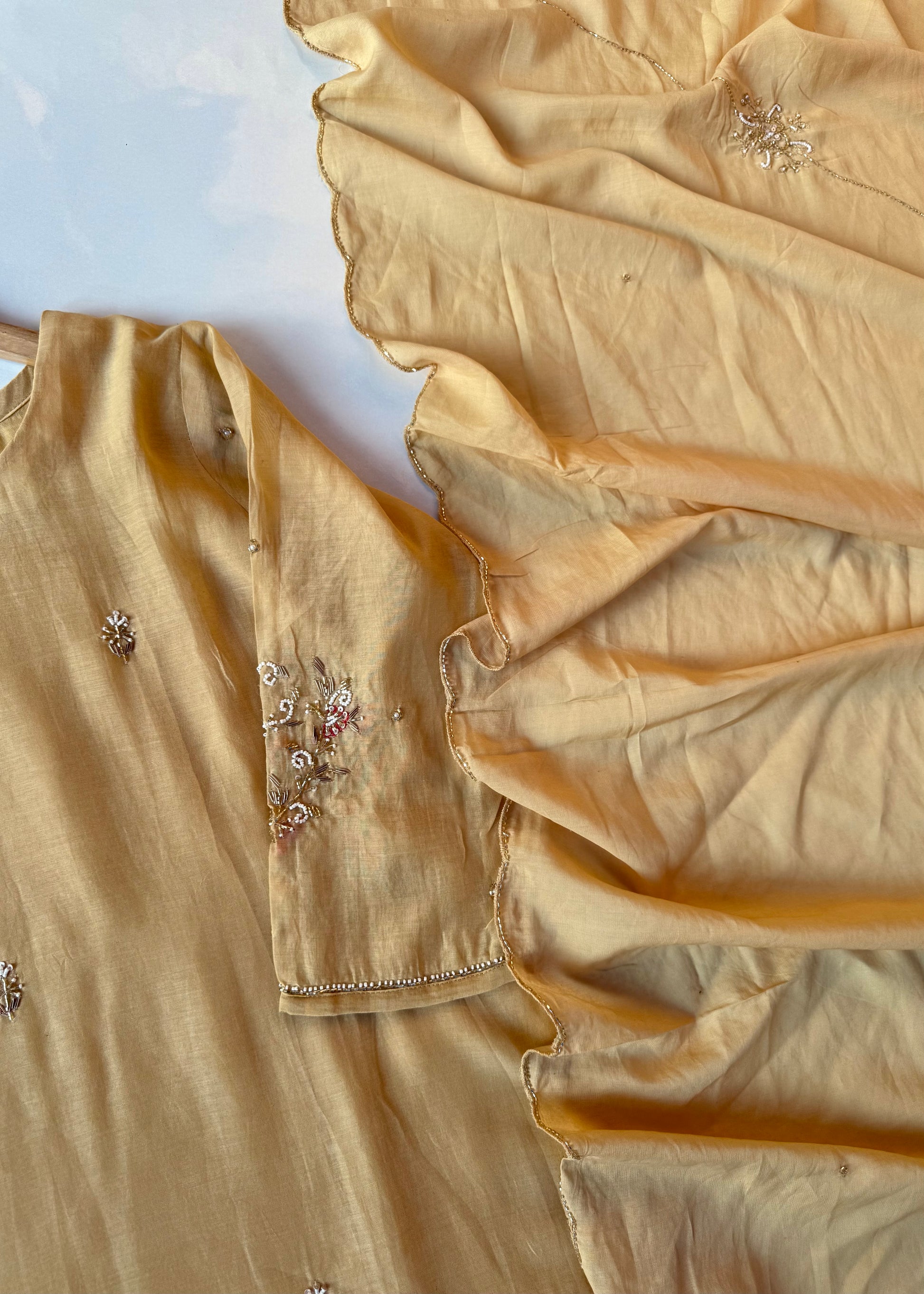 “Iqrah” premium Mul-Chanderi Party wear A Line suit set