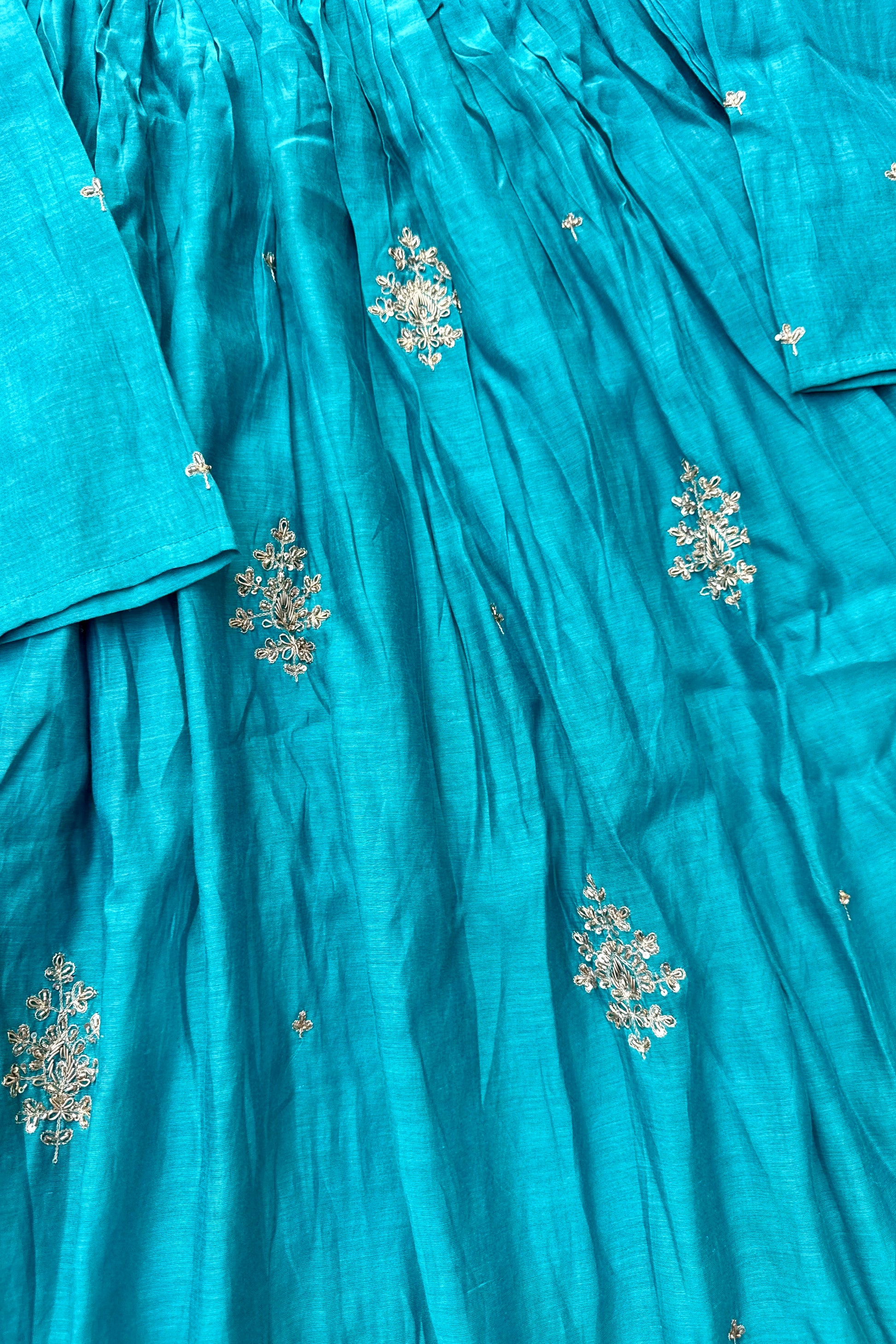 🛍️”Malika – Premium Mul Chanderi Anarkali Kurta Set