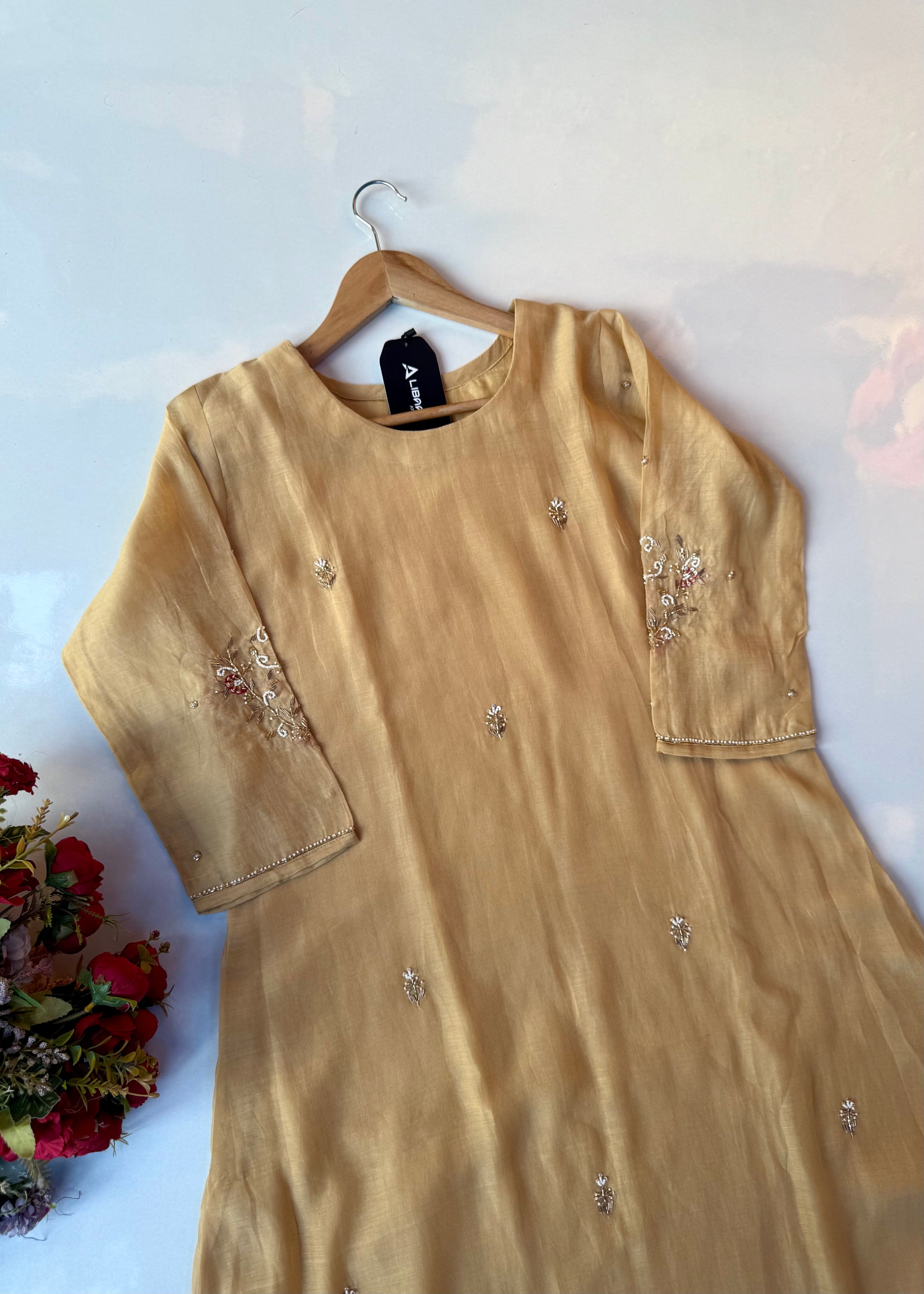 “Iqrah” premium Mul-Chanderi Party wear A Line suit set