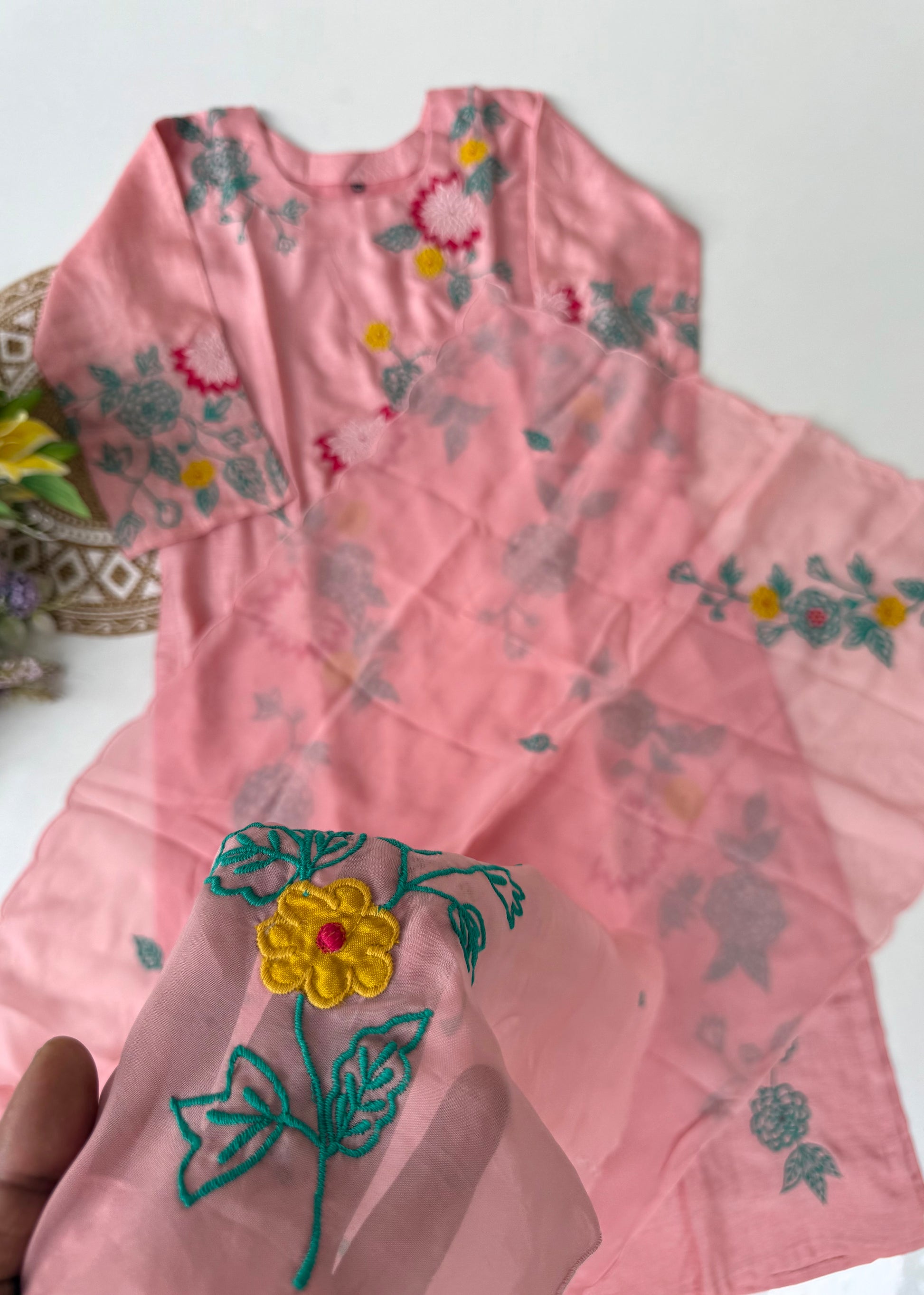 “Glory” Dola silk heavy Applique work kurta set