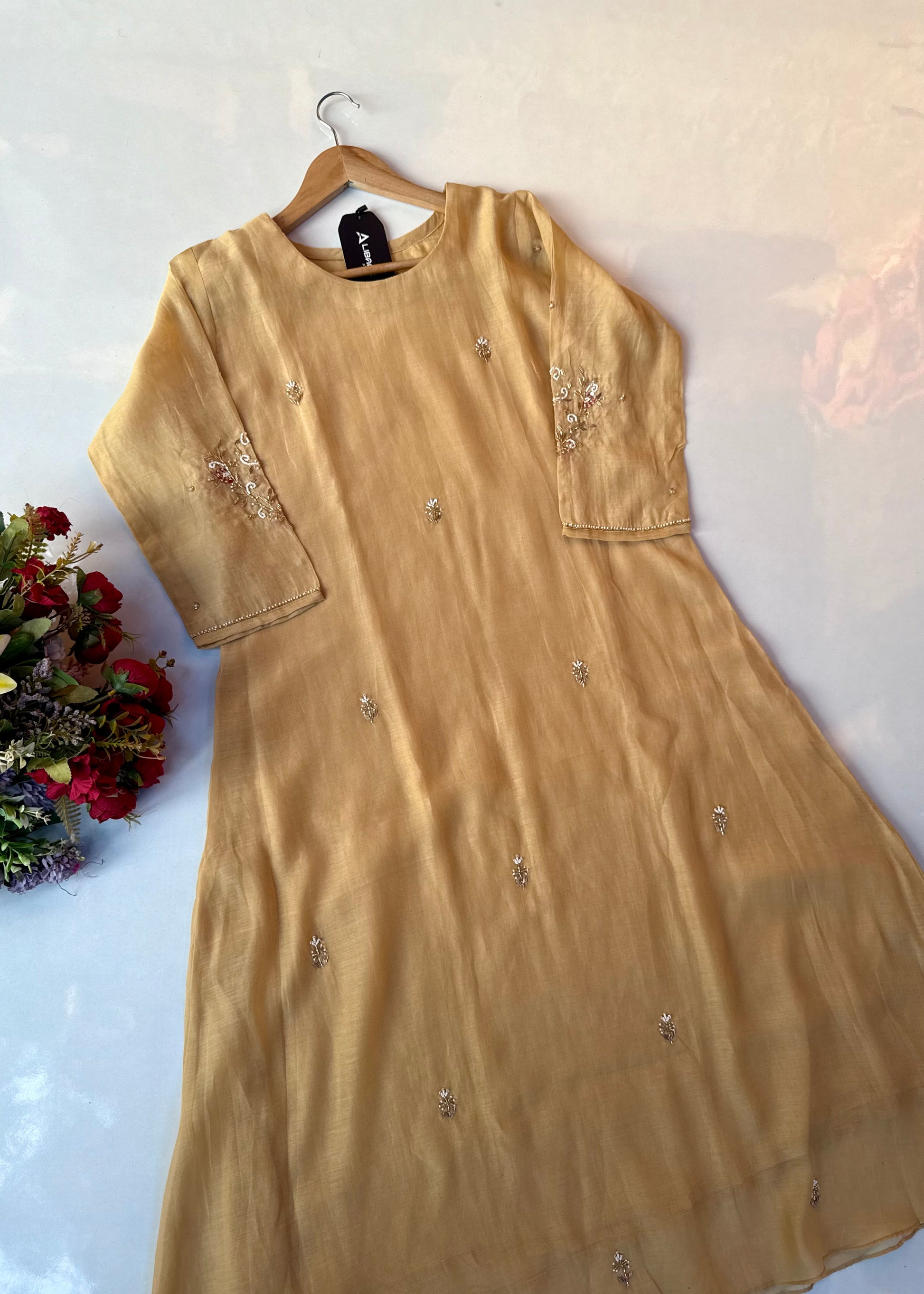 “Iqrah” premium Mul-Chanderi Party wear A Line suit set