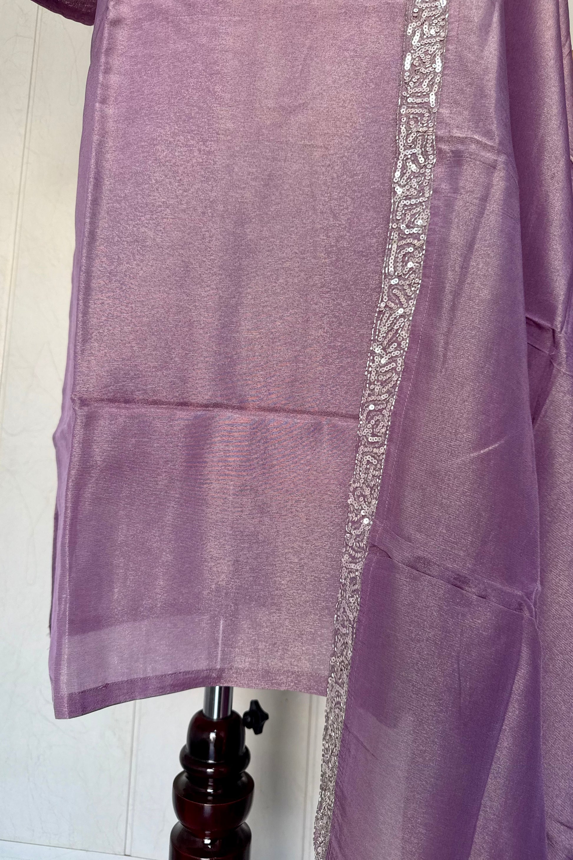 “SHINE” Beautiful Lavender with gold tone shimmer tissue kurta set