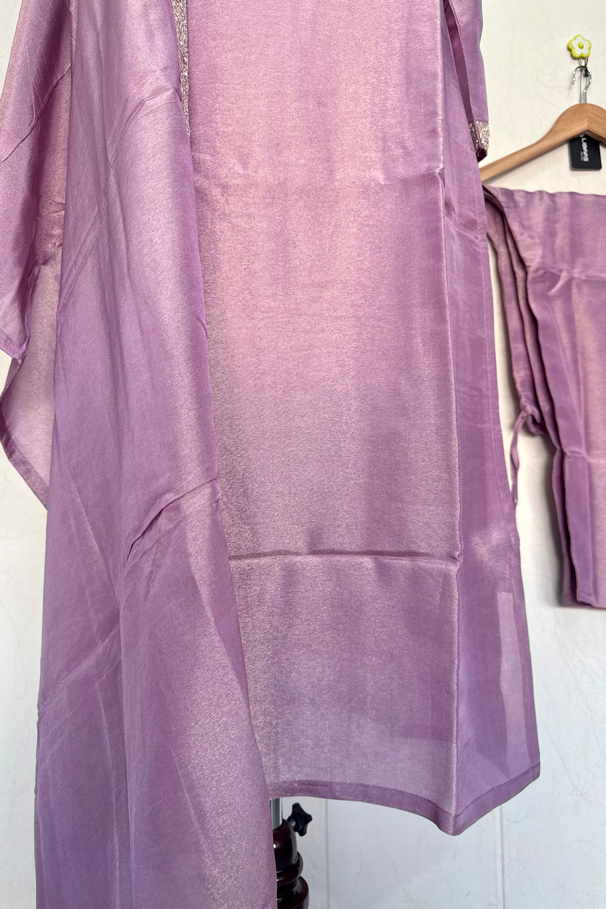 “SHINE” Beautiful Lavender with gold tone shimmer tissue kurta set