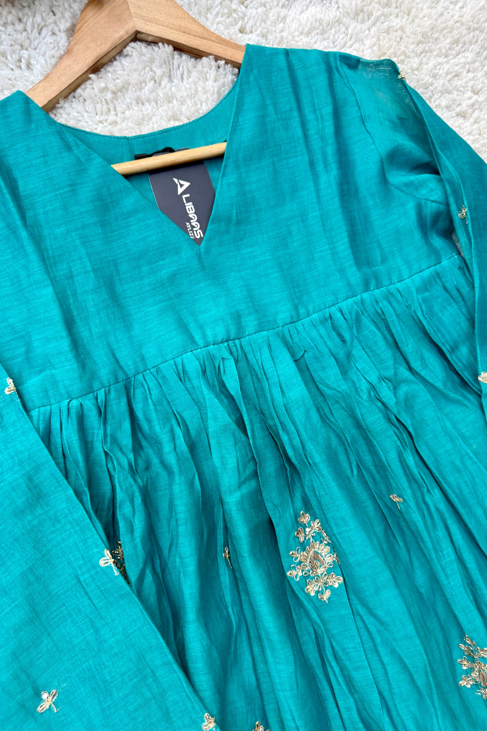 🛍️”Malika – Premium Mul Chanderi Anarkali Kurta Set