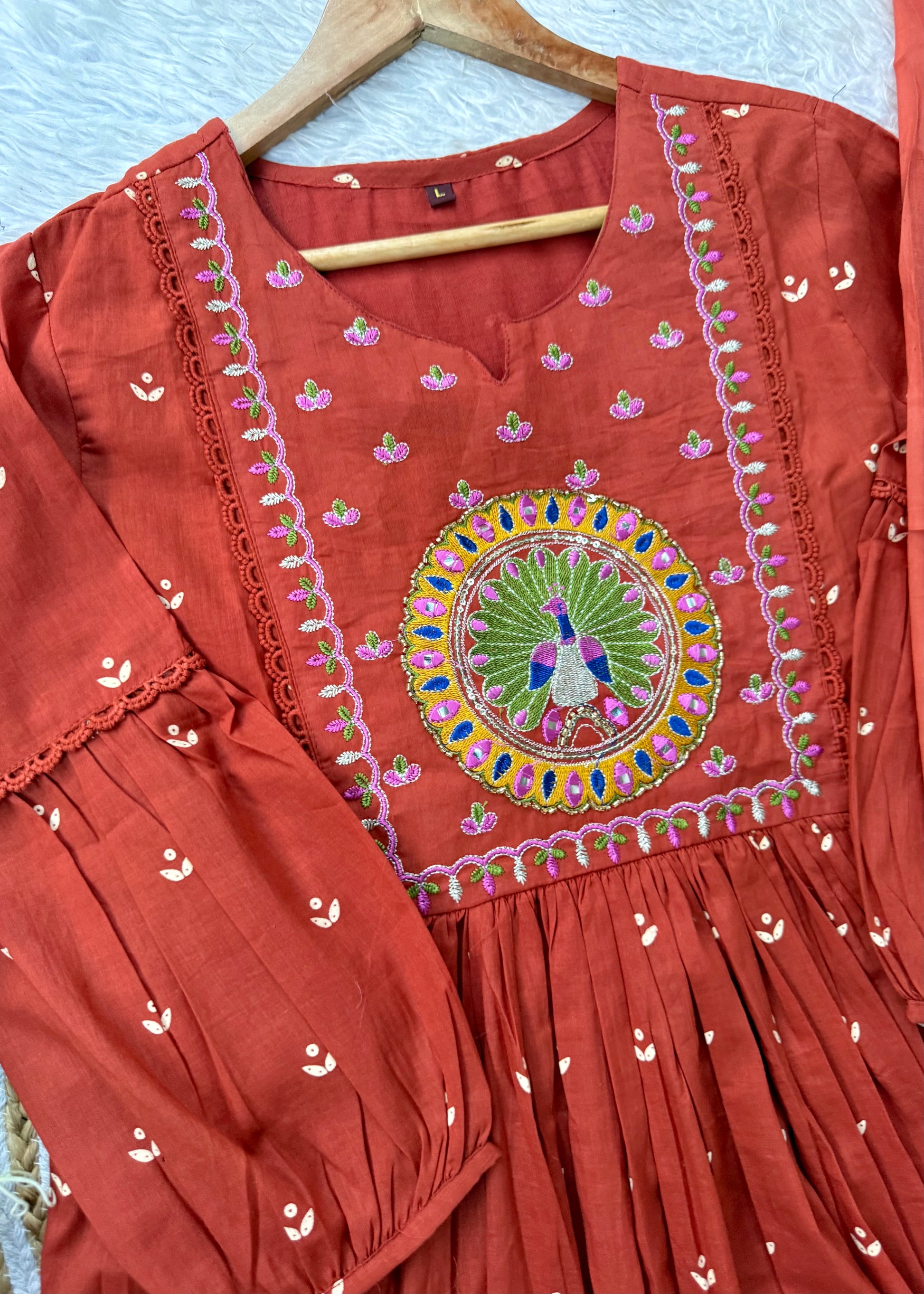 “SHYLA" Premium Mul cotton embroidered work Anarkali suit
