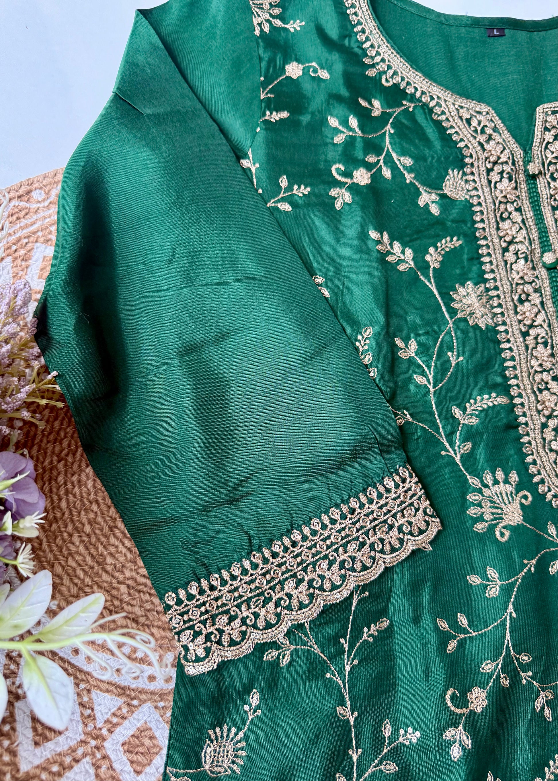 “AYAT” Festive wear Jacquard silk kurta palazzo set