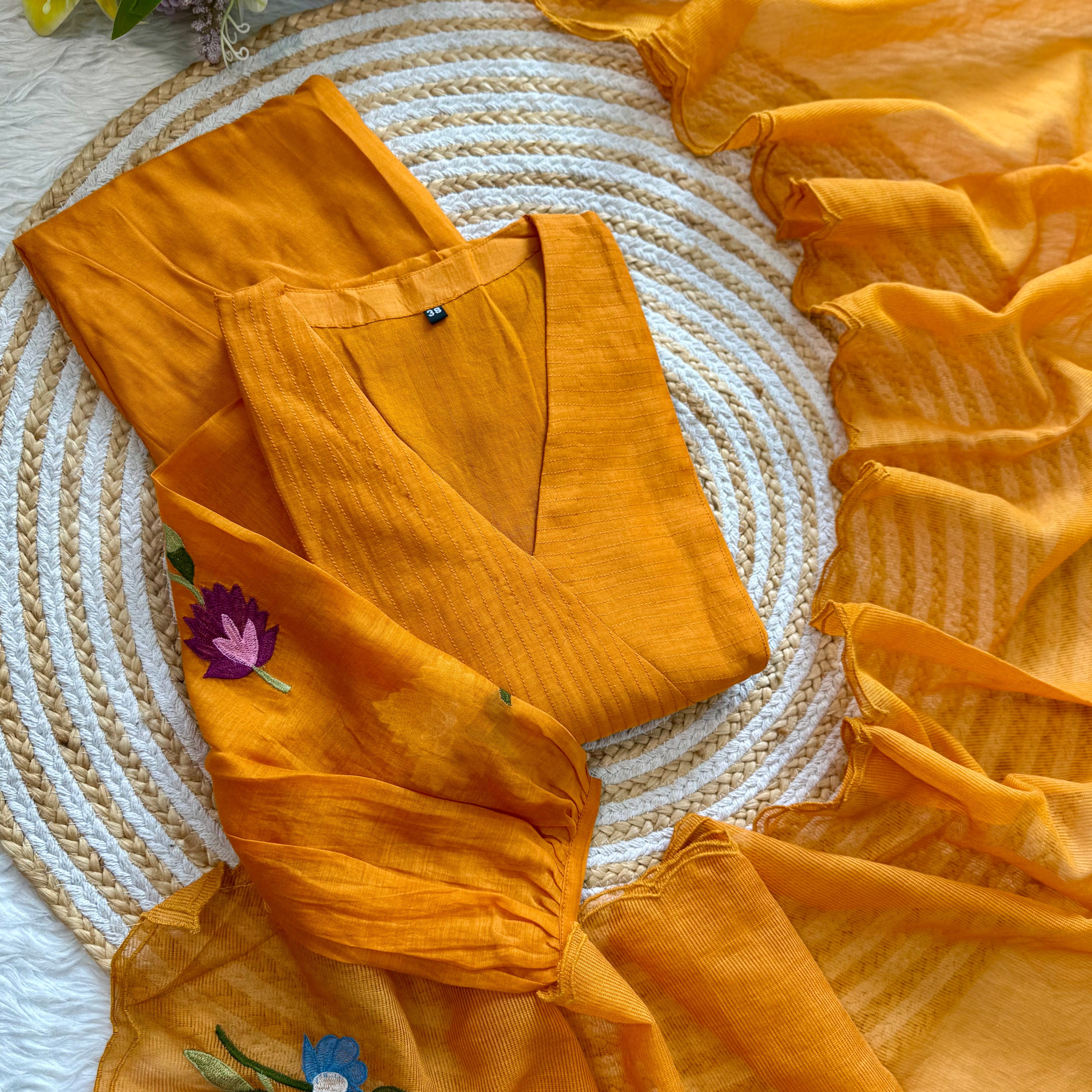 “IFRA” Mul Chanderi party wear anarkali suit set