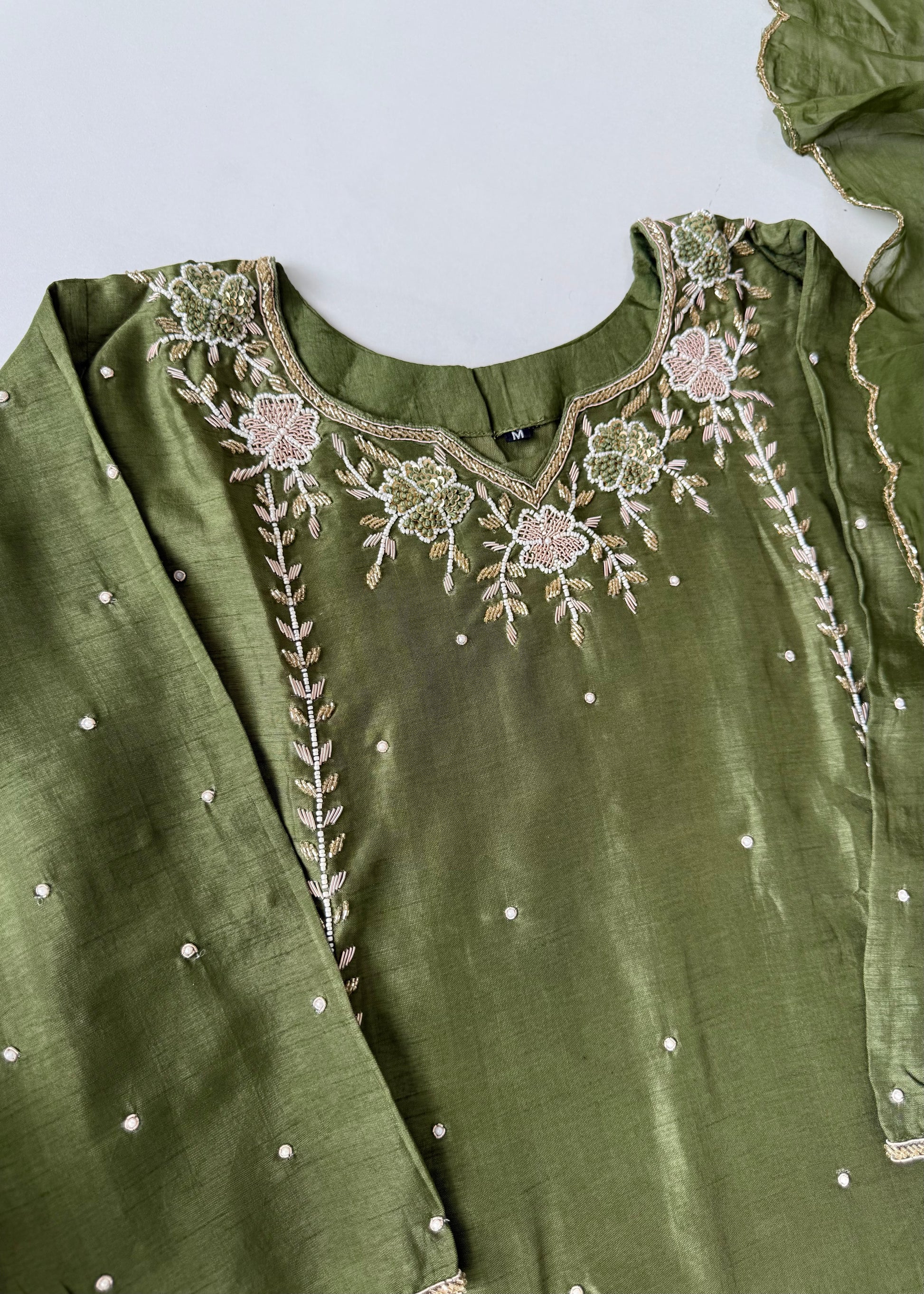 “Nicky” Party Wear Heavy Handwork Dola Silk Kurta Set