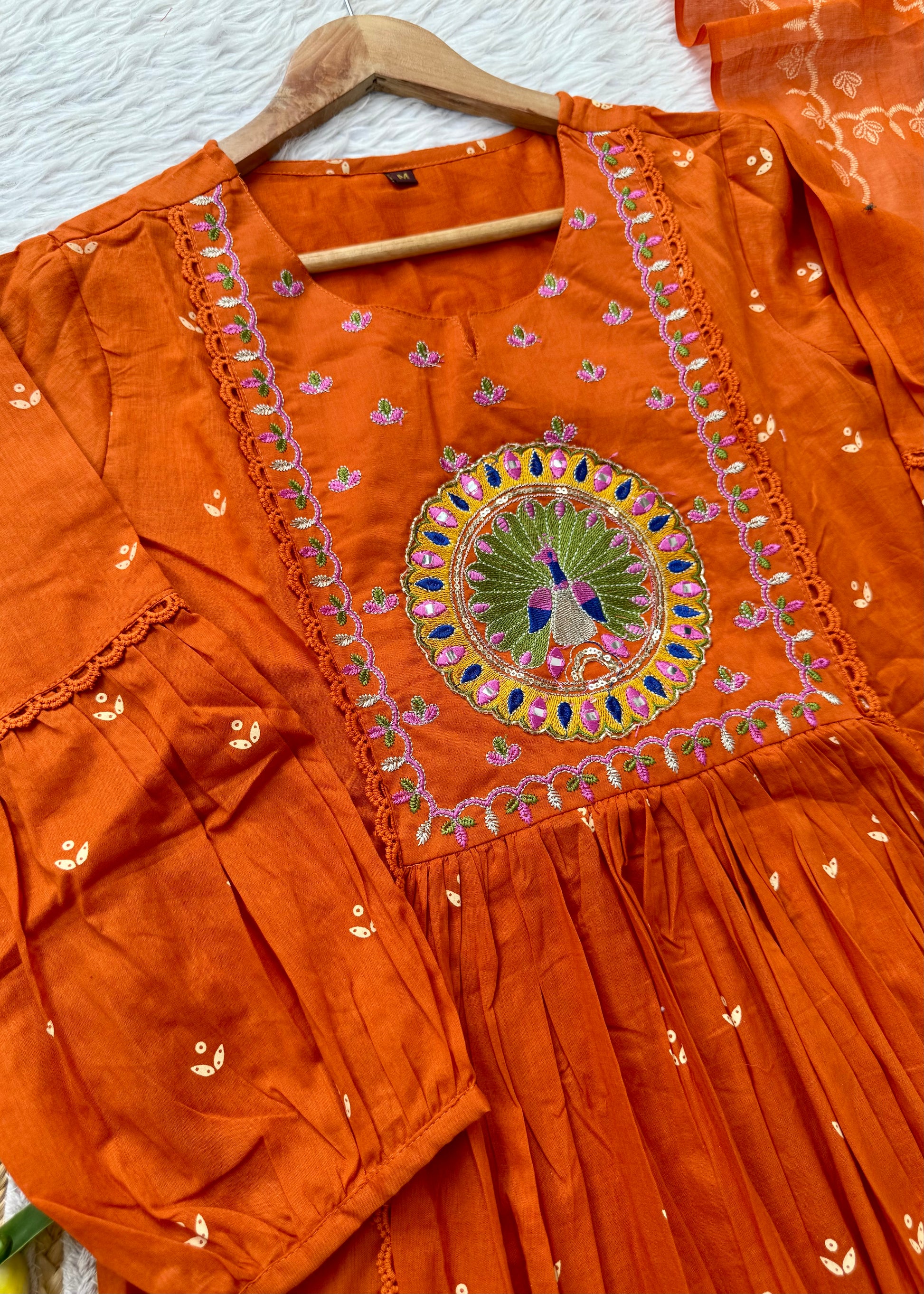 “SHYLA" Premium Mul cotton embroidered work Anarkali suit
