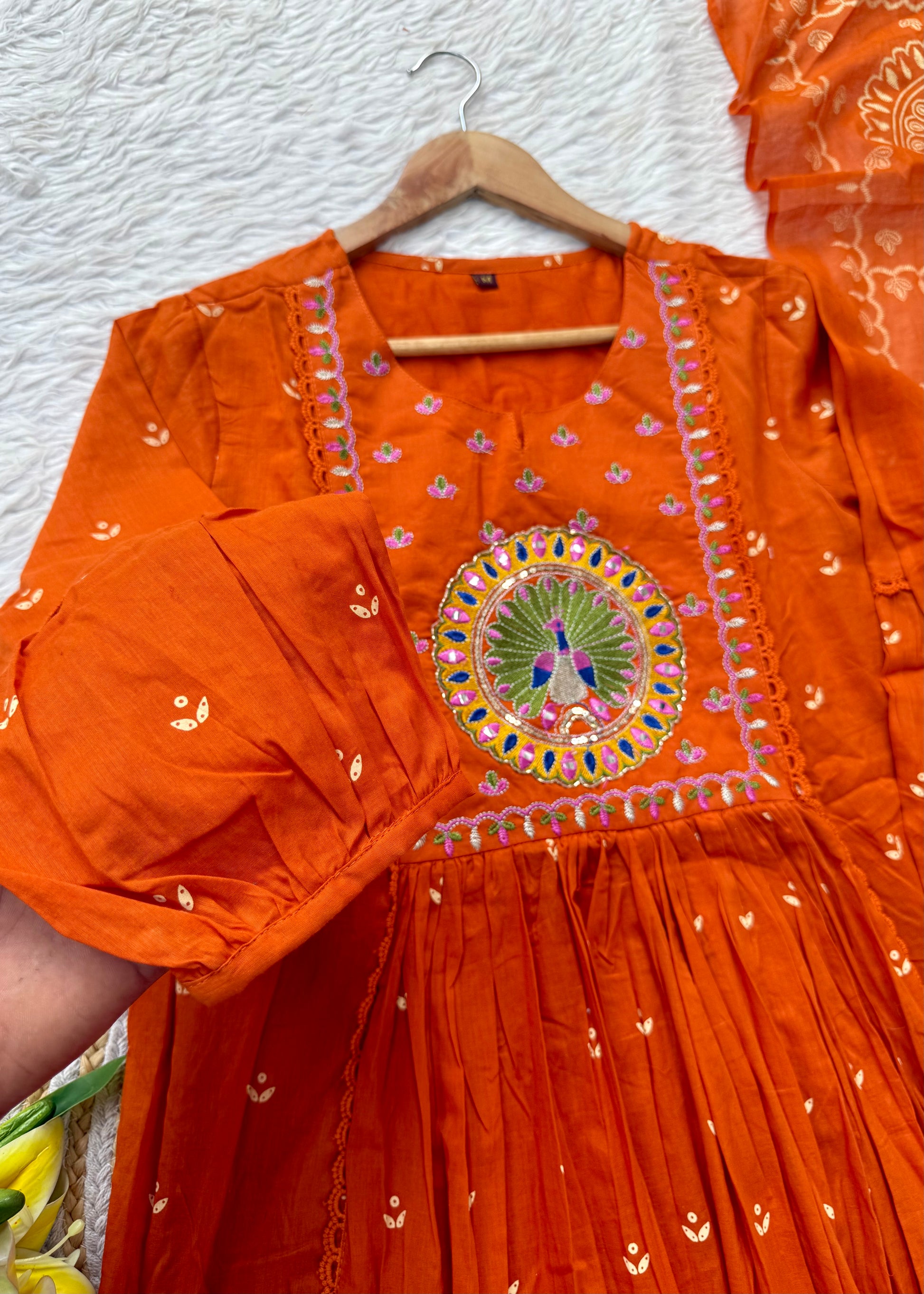 “SHYLA" Premium Mul cotton embroidered work Anarkali suit