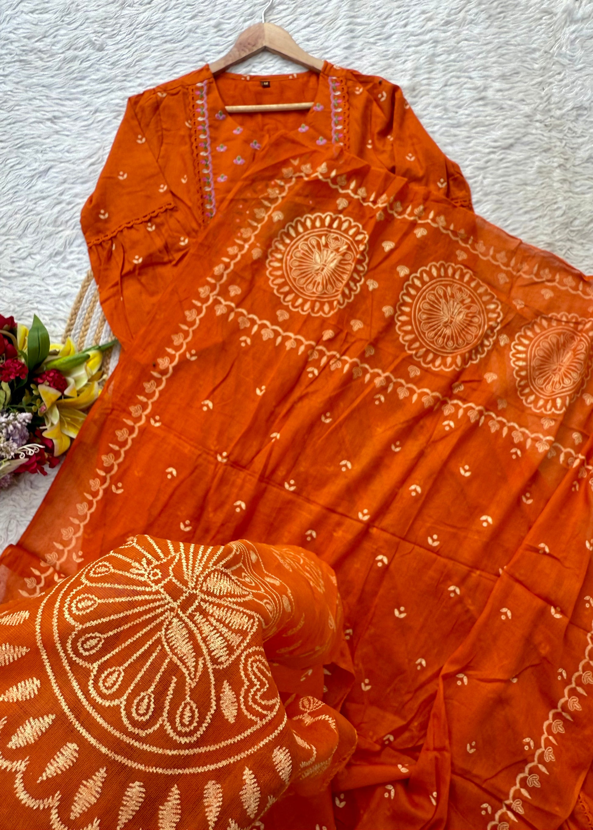 “SHYLA" Premium Mul cotton embroidered work Anarkali suit