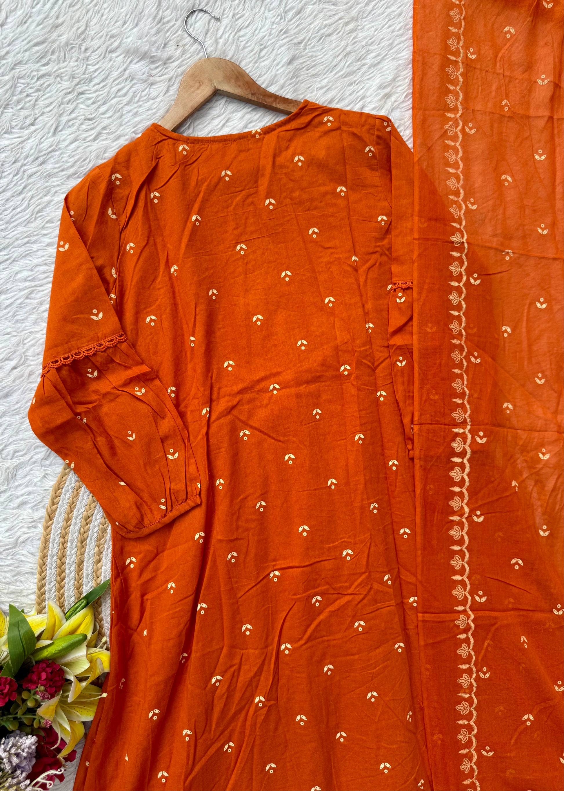 “SHYLA" Premium Mul cotton embroidered work Anarkali suit