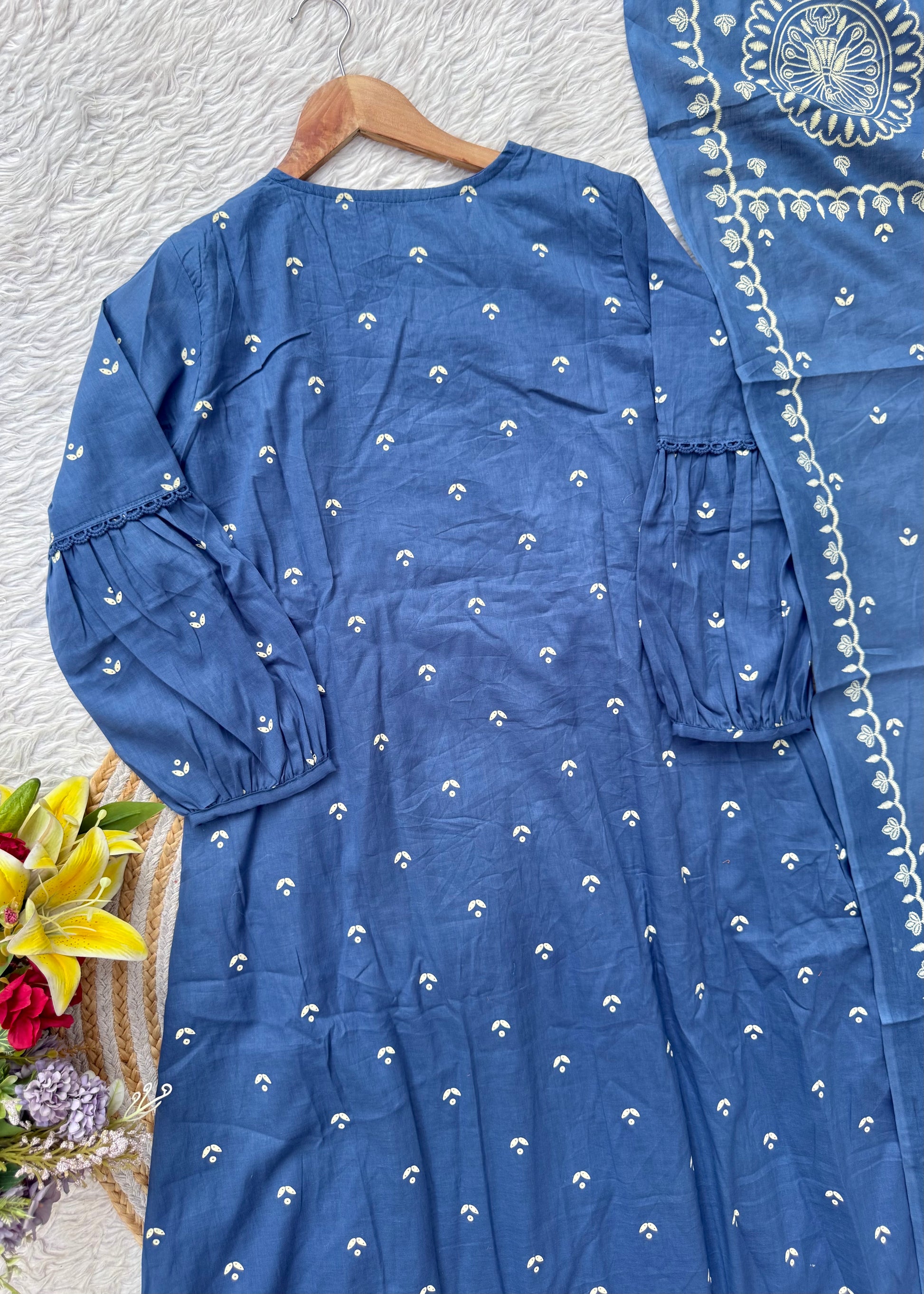 “SHYLA" Premium Mul cotton embroidered work Anarkali suit