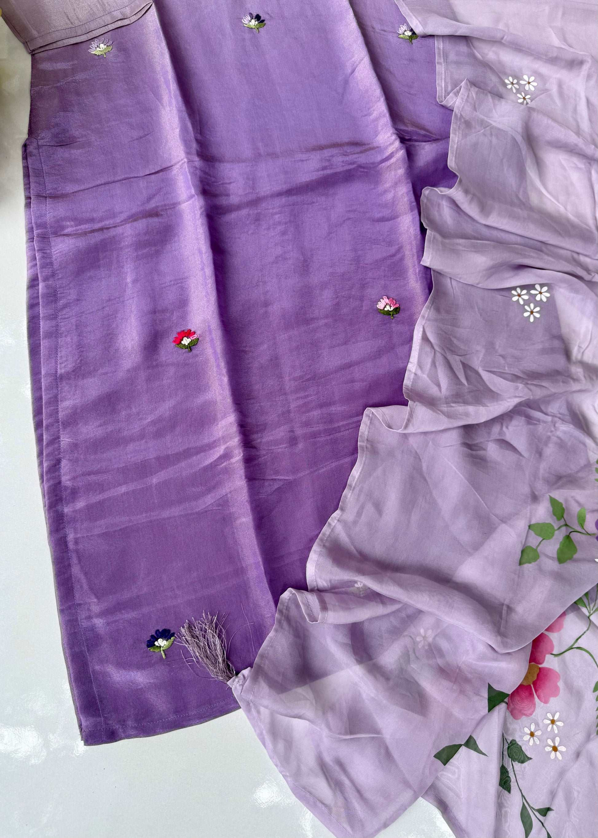 “Ombre” Elegant Thread work Tissue Silk Ombré Suit Set