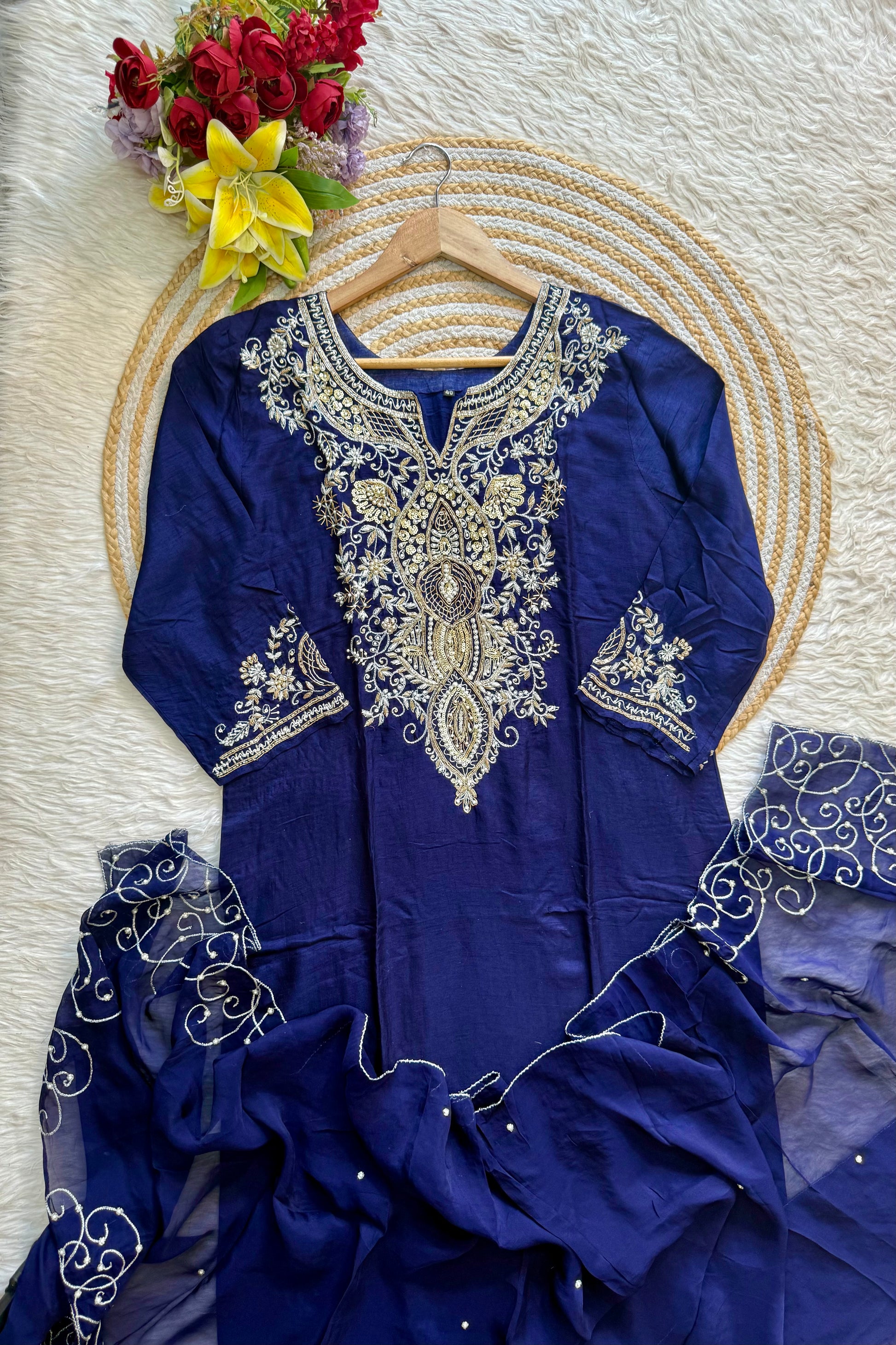“SUZAIN” A very beautiful festival wear special blue set