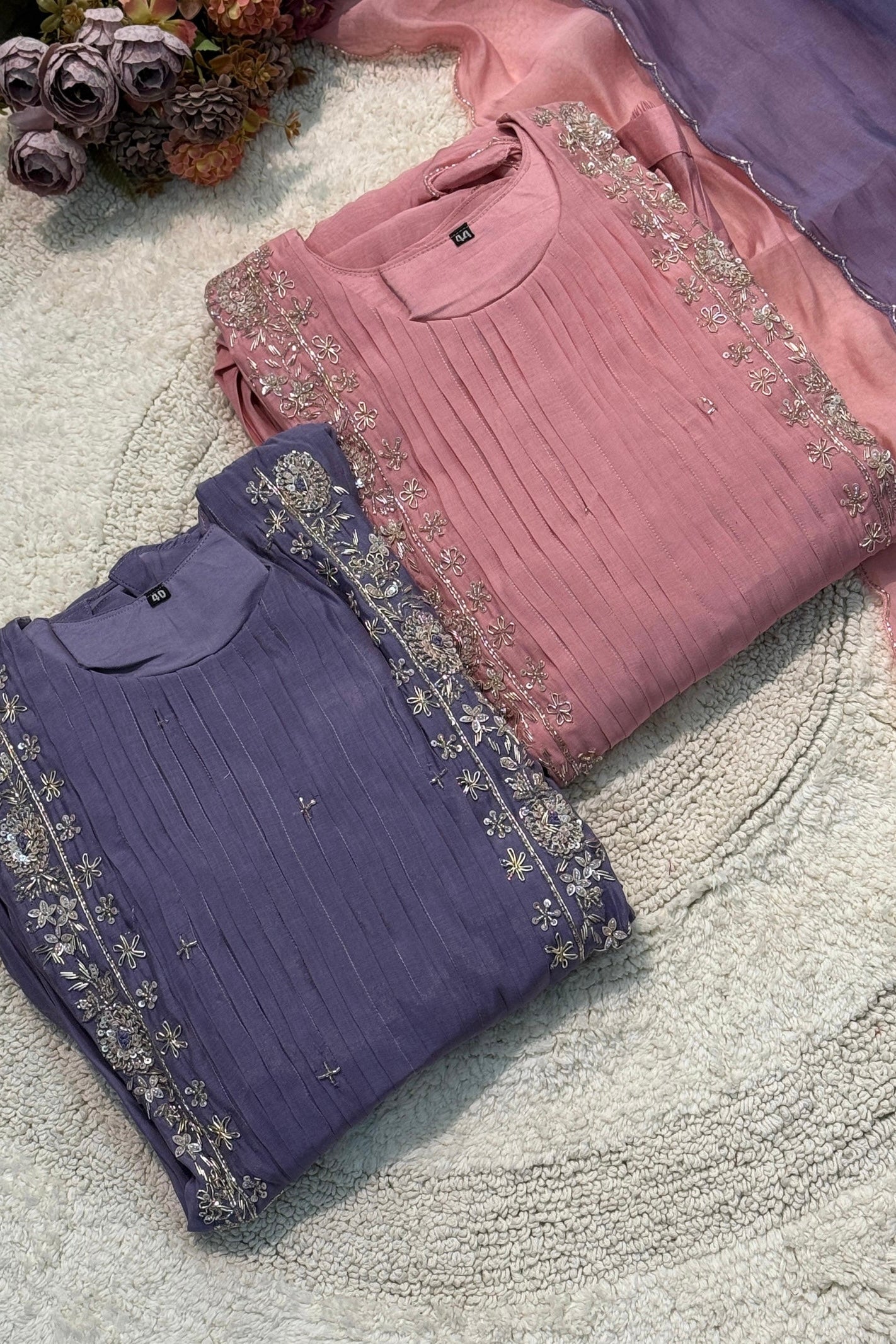 ✨”Zohran– Premium Mul Chanderi A-Line Kurta Set✨