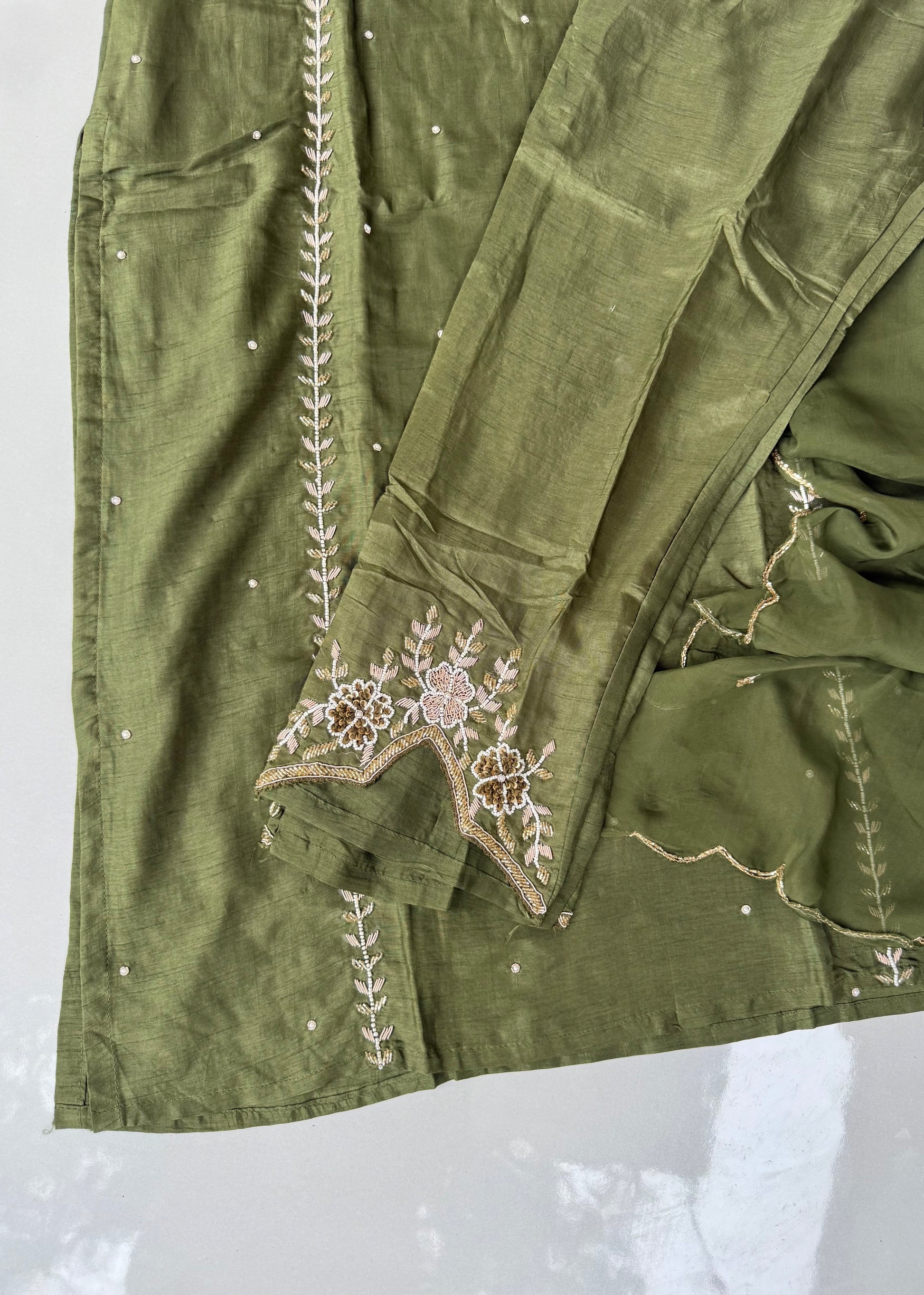 “Nicky” Party Wear Heavy Handwork Dola Silk Kurta Set