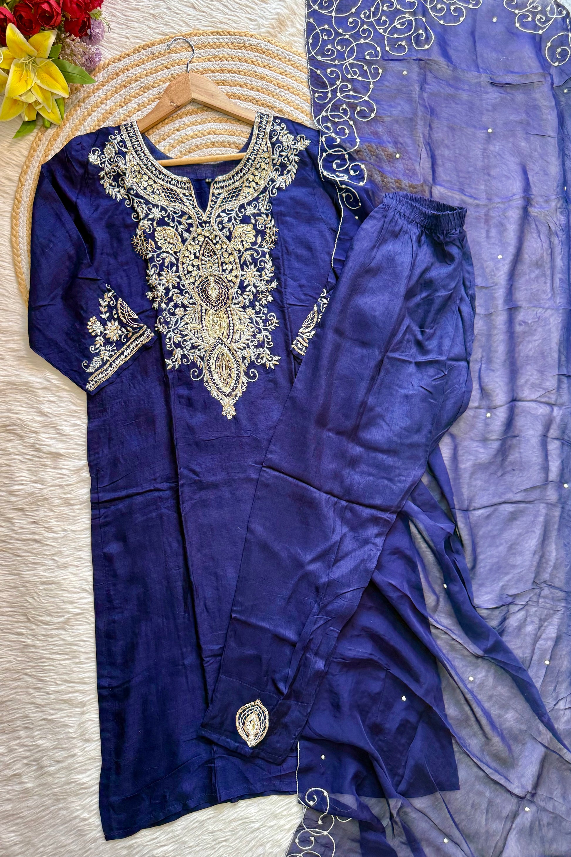 “SUZAIN” A very beautiful festival wear special blue set