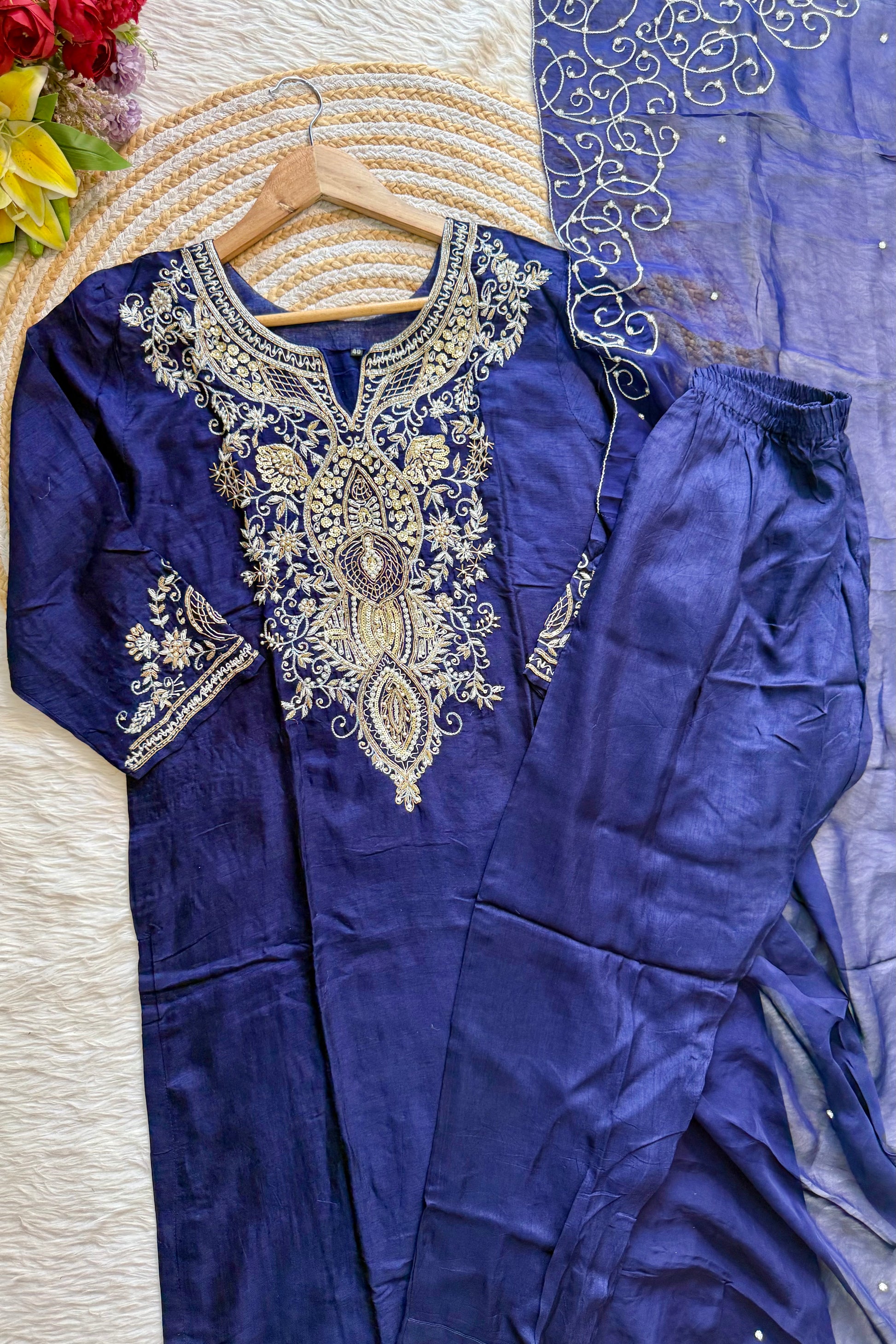 “SUZAIN” A very beautiful festival wear special blue set