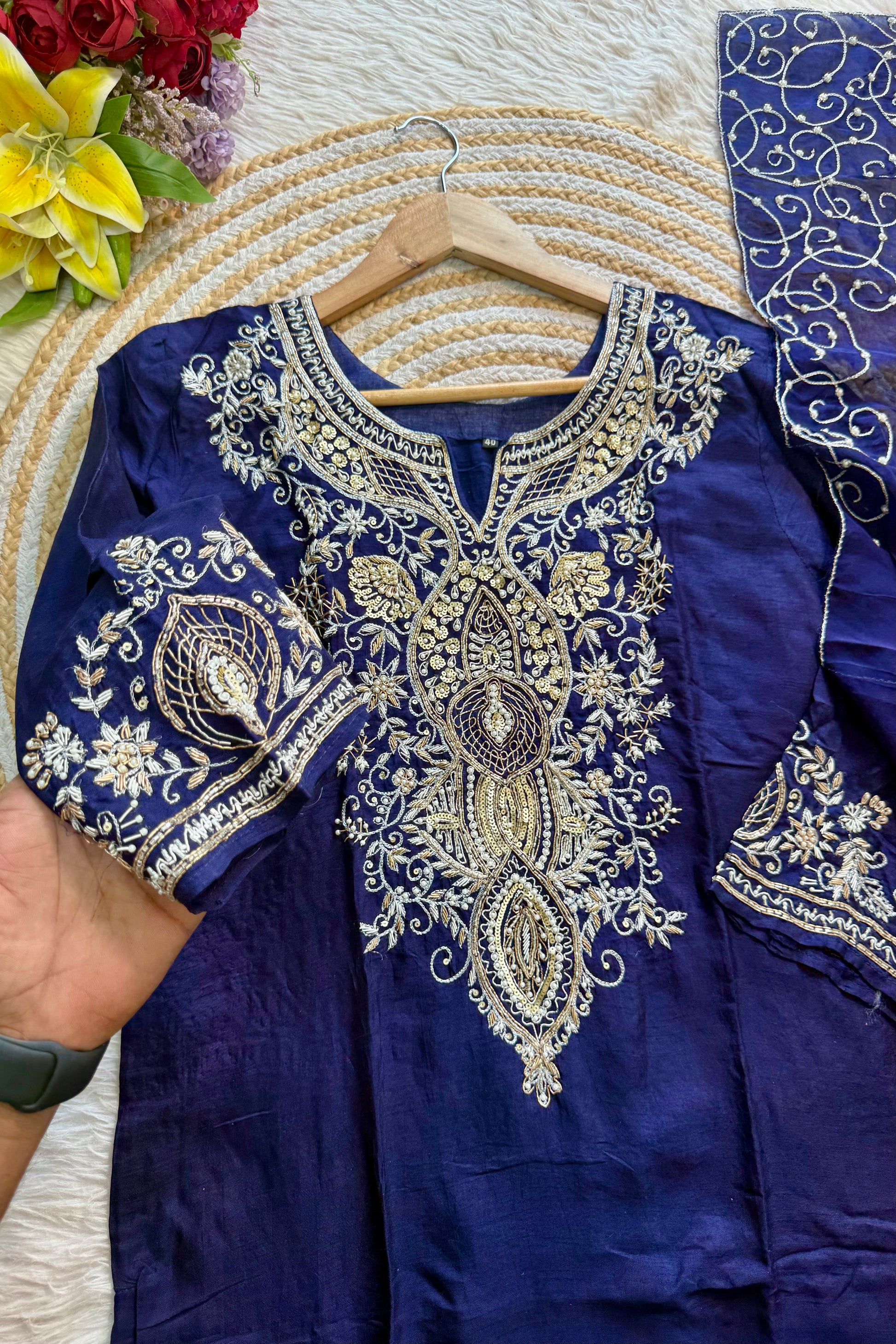 “SUZAIN” A very beautiful festival wear special blue set
