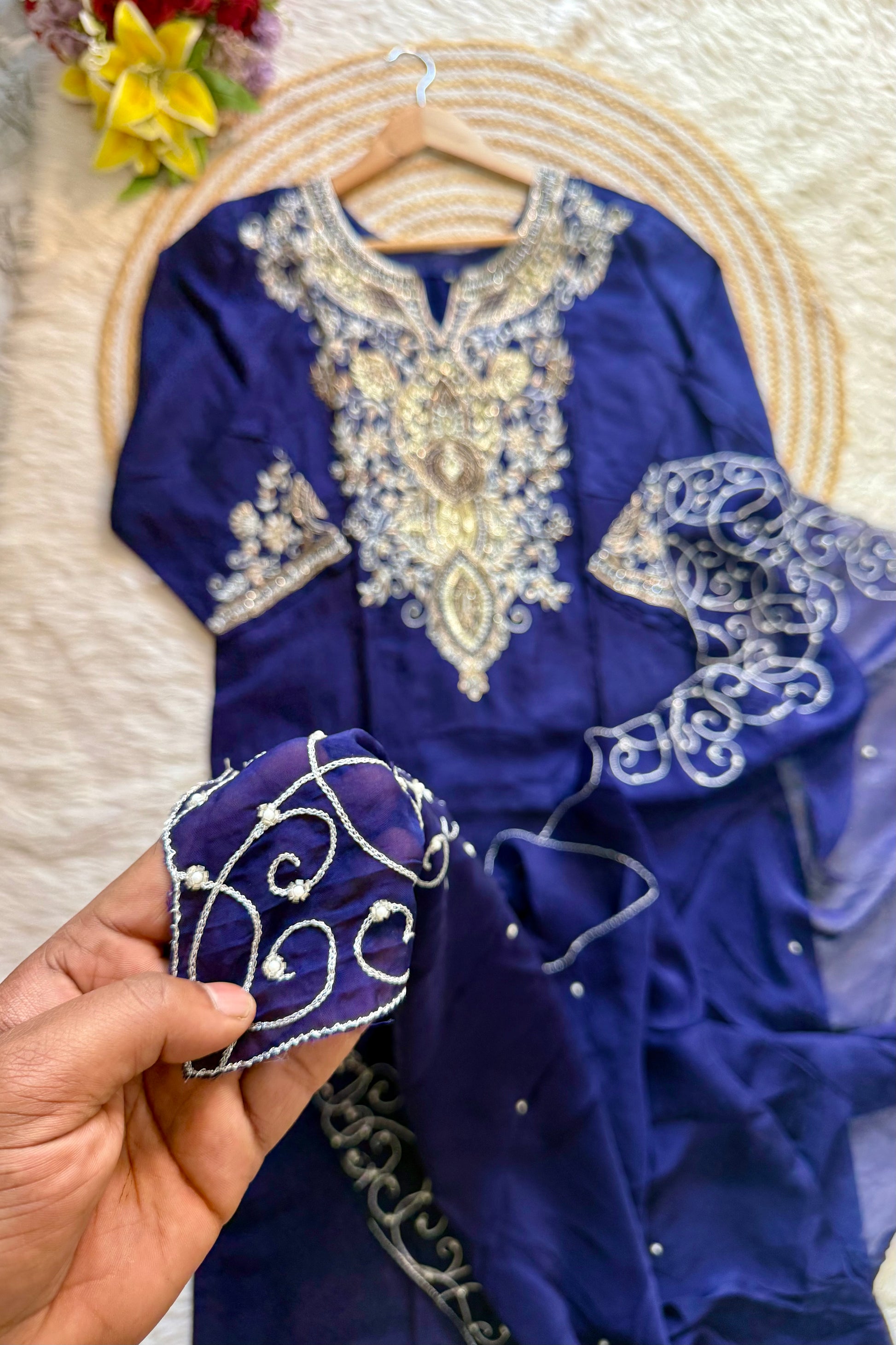“SUZAIN” A very beautiful festival wear special blue set