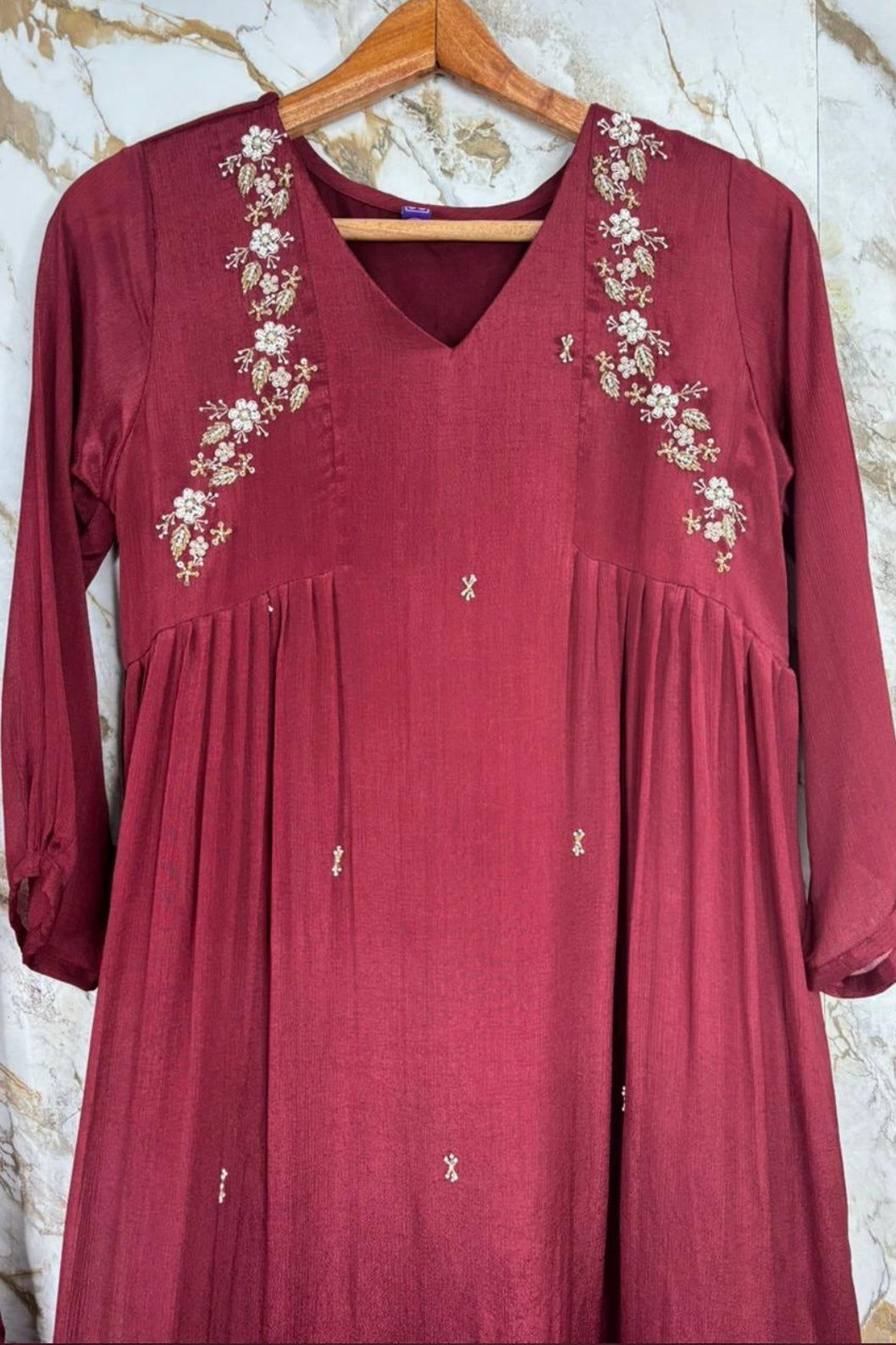 “Zayna” Premium Chinnon anarkali kurta set