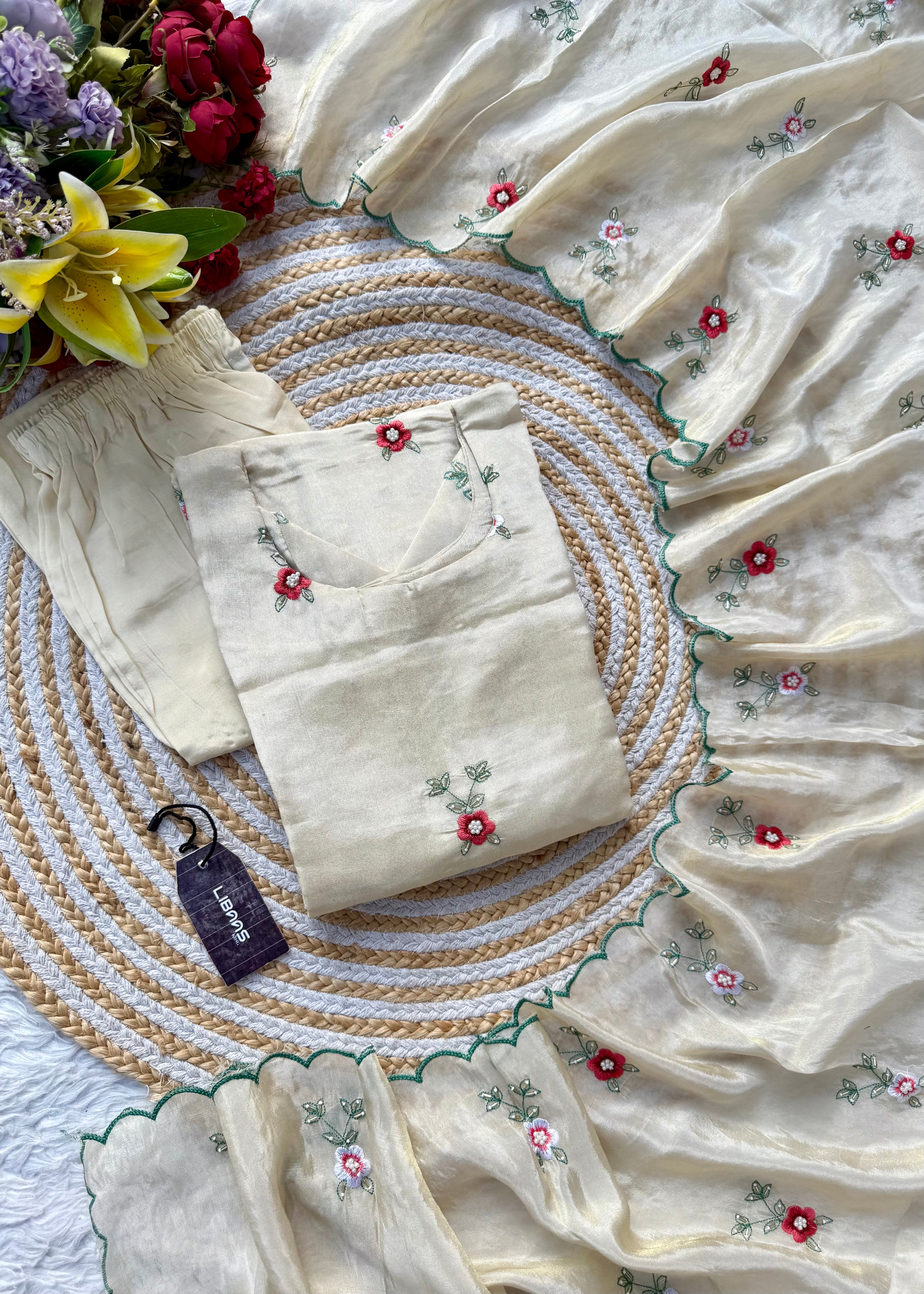 “SOPHIA” A very beautiful Tissue silk kurta set