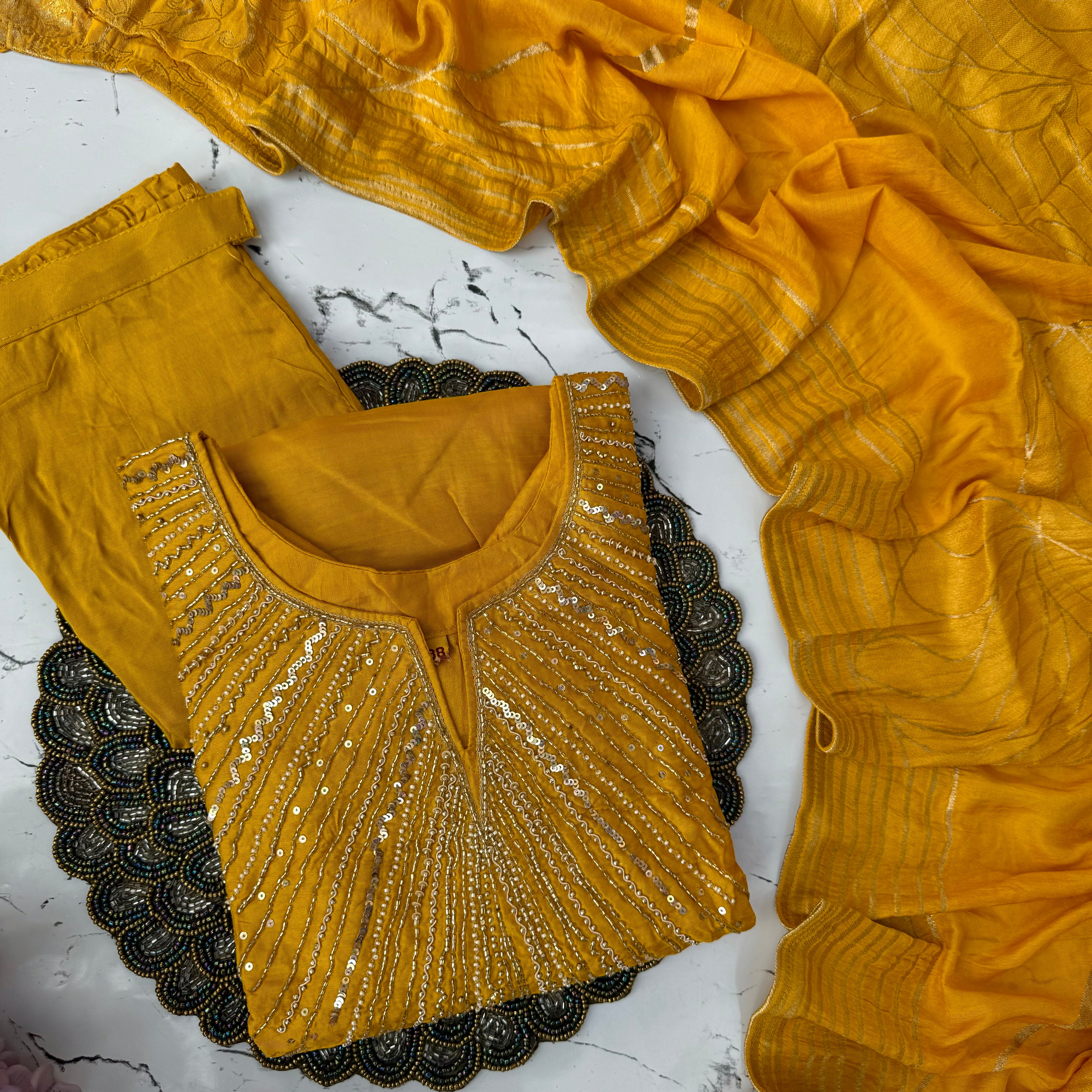 "Dipali" A very beautiful piece with heavy handwork set
