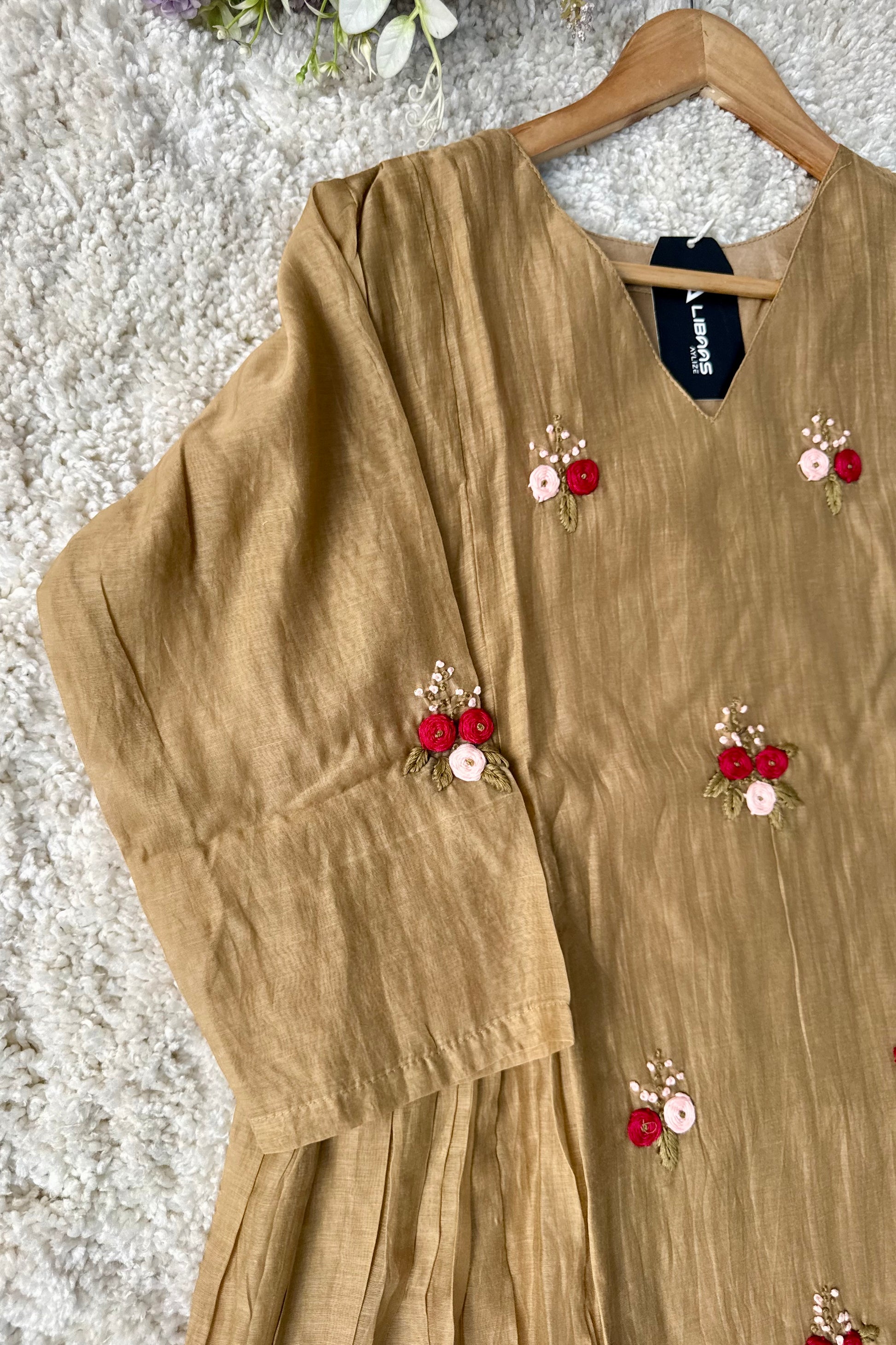 Gold –  Premium Mul Chanderi Anarkali Kurta Set