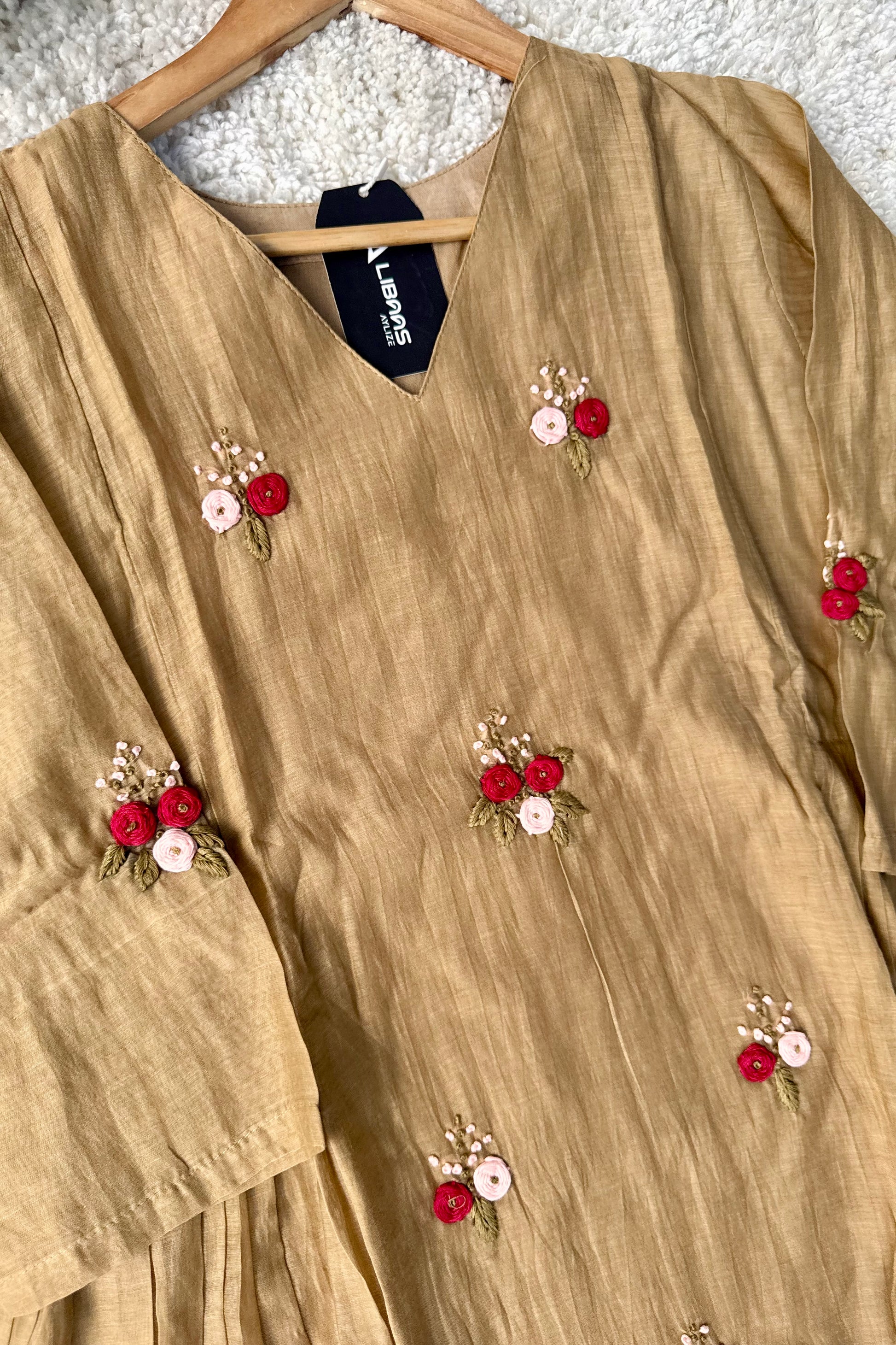 Gold –  Premium Mul Chanderi Anarkali Kurta Set