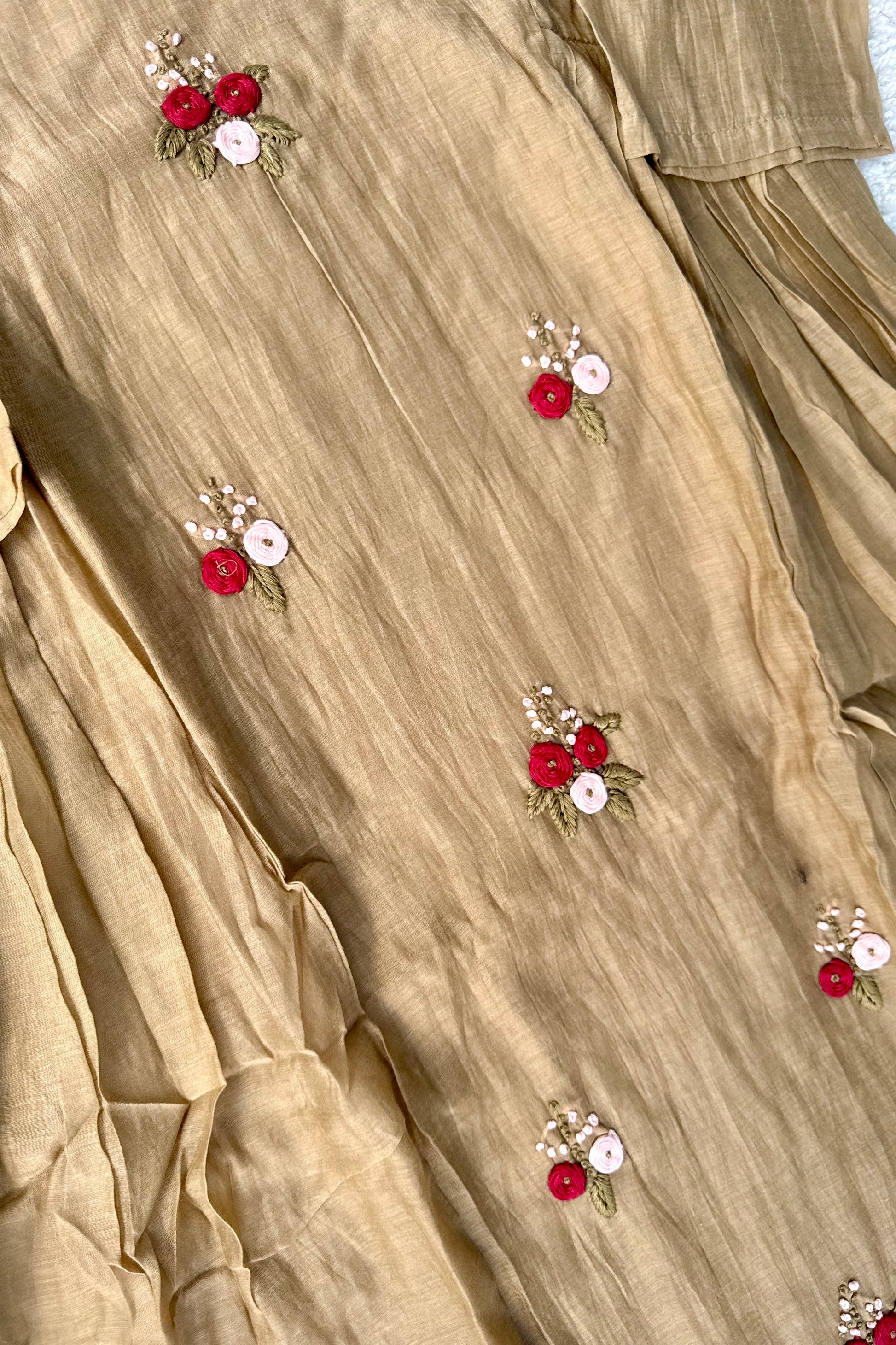 Gold –  Premium Mul Chanderi Anarkali Kurta Set